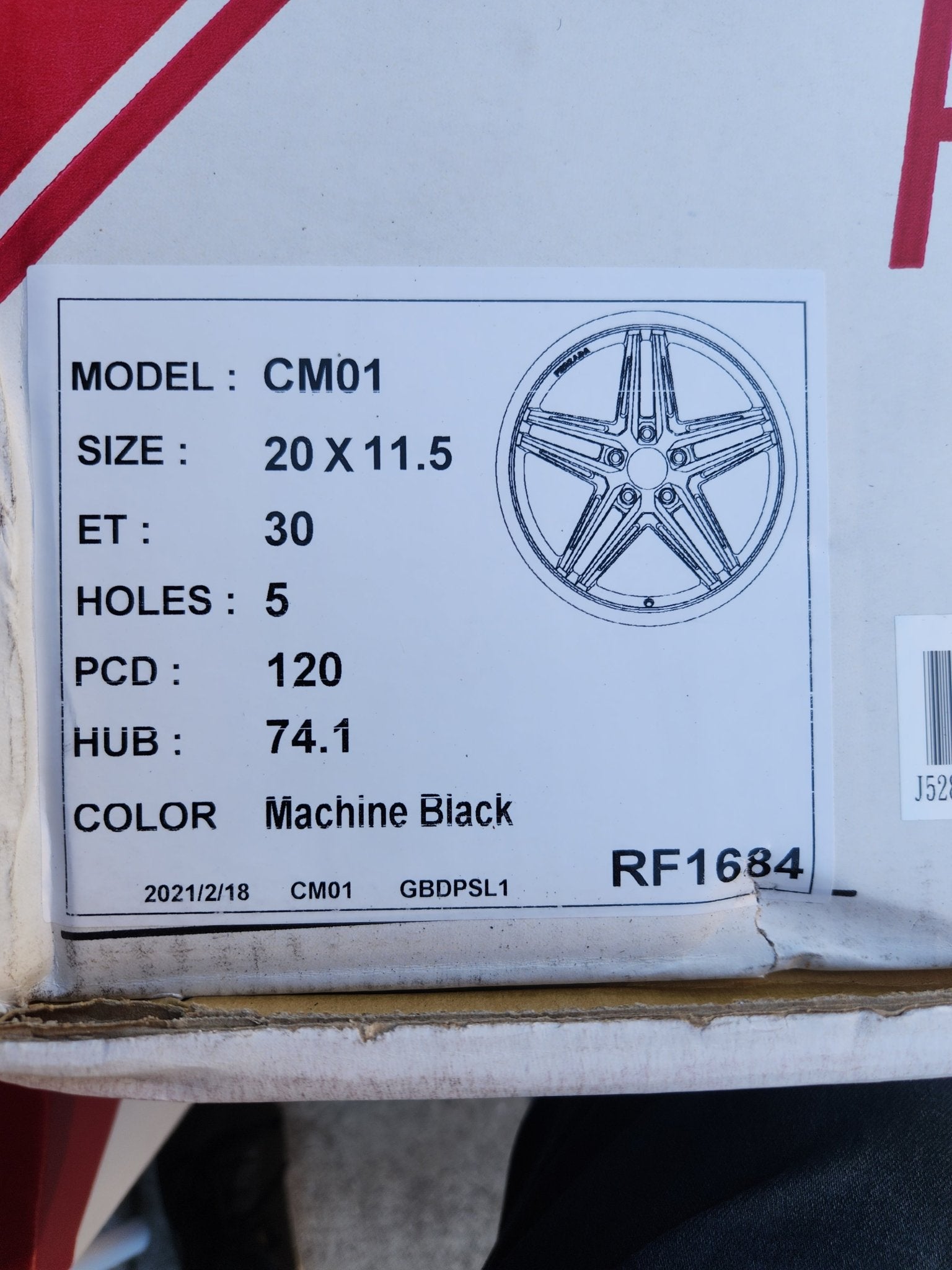 FERRADA CM1 20x11.5 5x120 ET30 CB 74.1 MACHINE BLACK CHROME LIP - Gun Hill Tire House (WTW - WHOLESALE TIRES & WHEELS)
