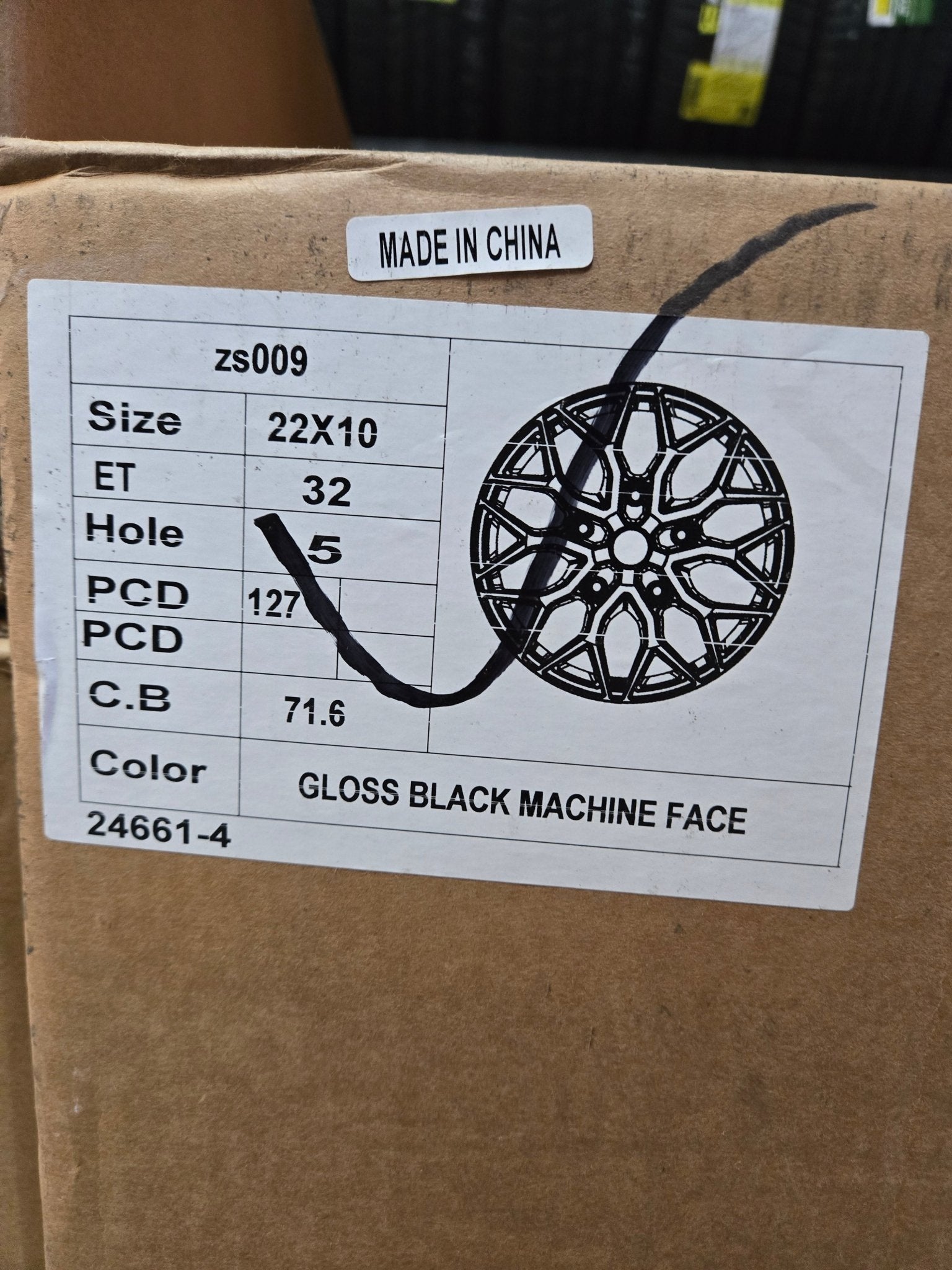 OE - 0319 HF - 2 REP 22X10 5X127 PIANO BLACK MACHINED FACE - Gun Hill Tire House (WTW - WHOLESALE TIRES & WHEELS)