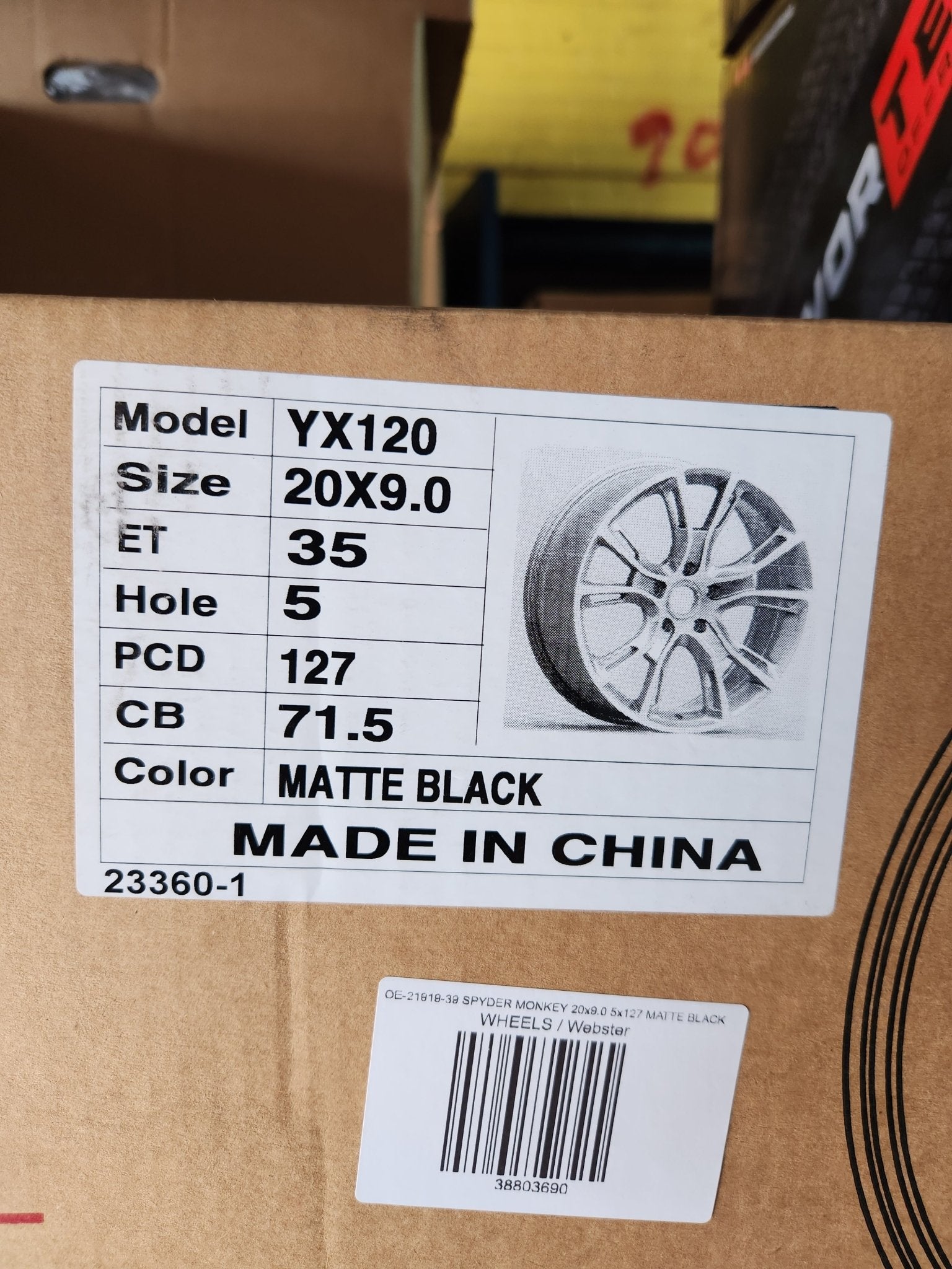 OE - 21919 - 39 SPYDER MONKEY 20x9.0 5x127 MATTE BLACK - Gun Hill Tire House (WTW - WHOLESALE TIRES & WHEELS)