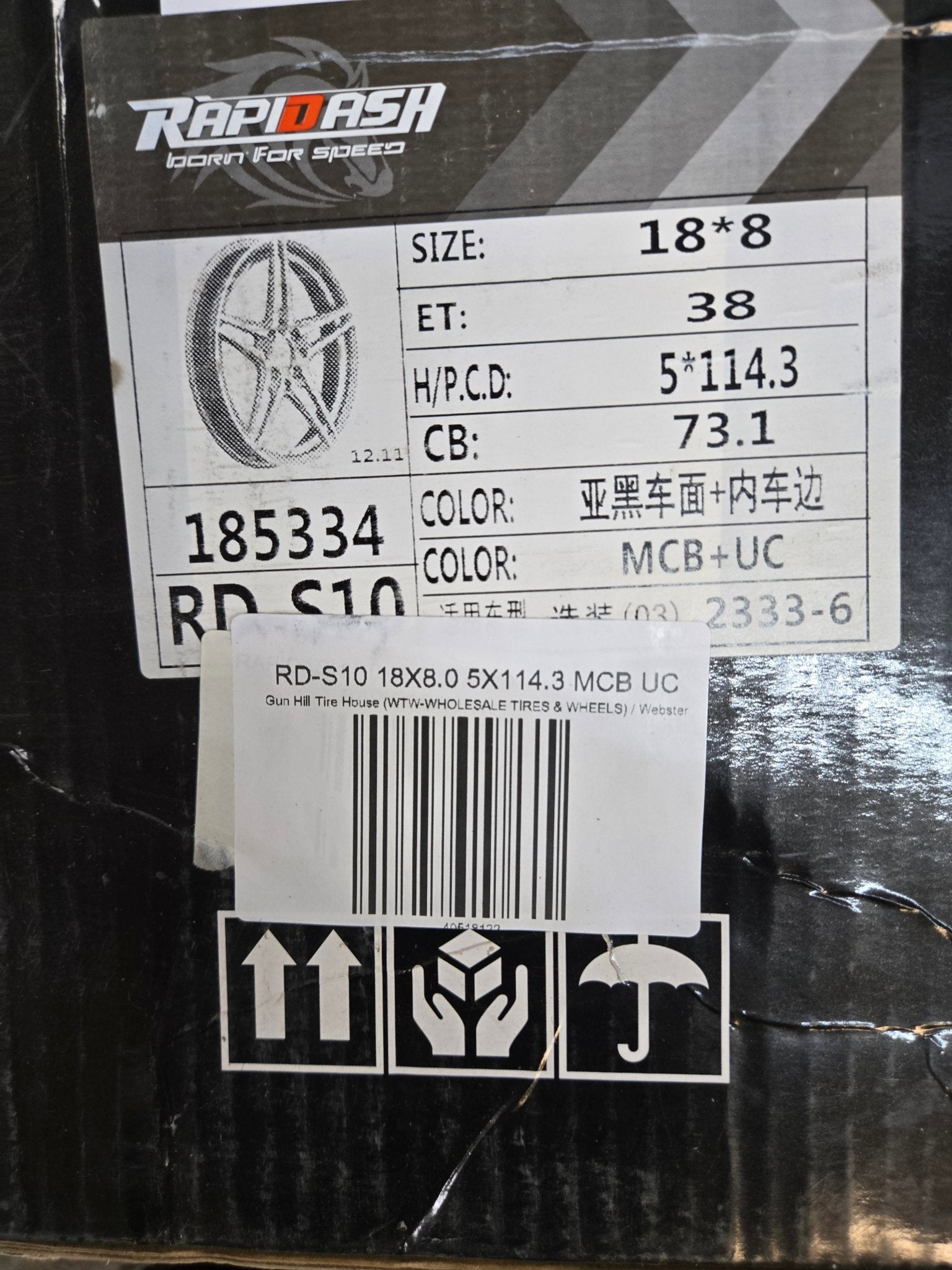 RD - S10 18X8.0 5X114.3 MCB UC - Gun Hill Tire House (WTW - WHOLESALE TIRES & WHEELS)