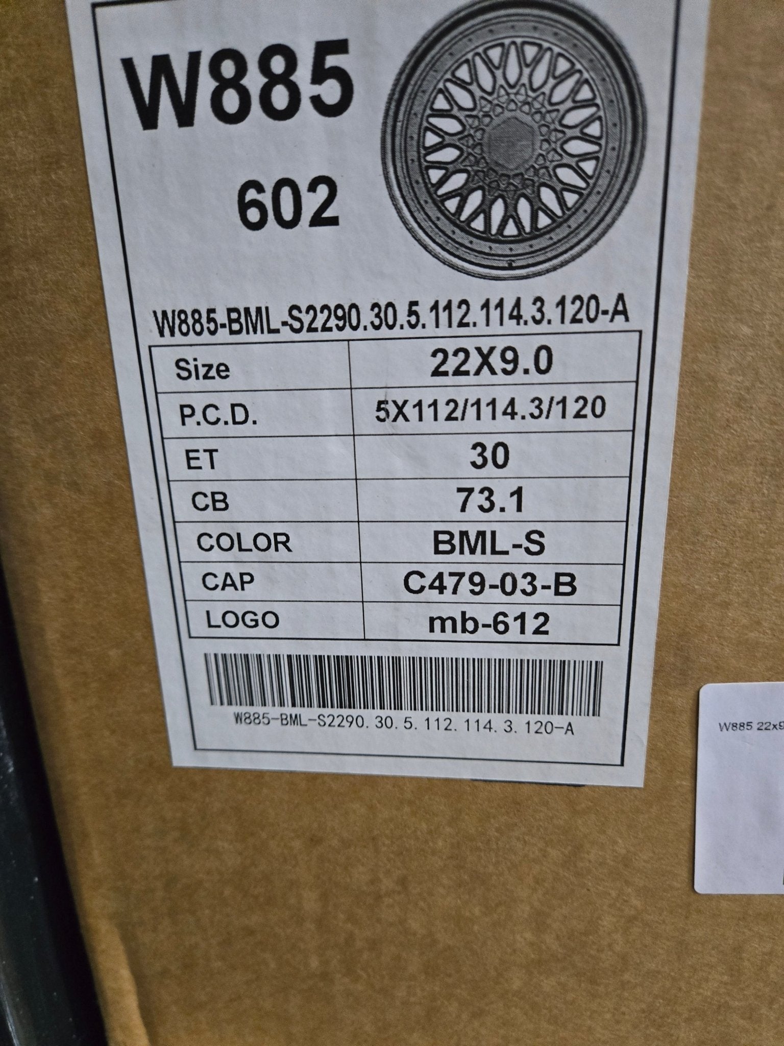 W885 22x9.0 5x114.3 / 5x120 BLACK MACHINE FACE - Gun Hill Tire House (WTW - WHOLESALE TIRES & WHEELS)
