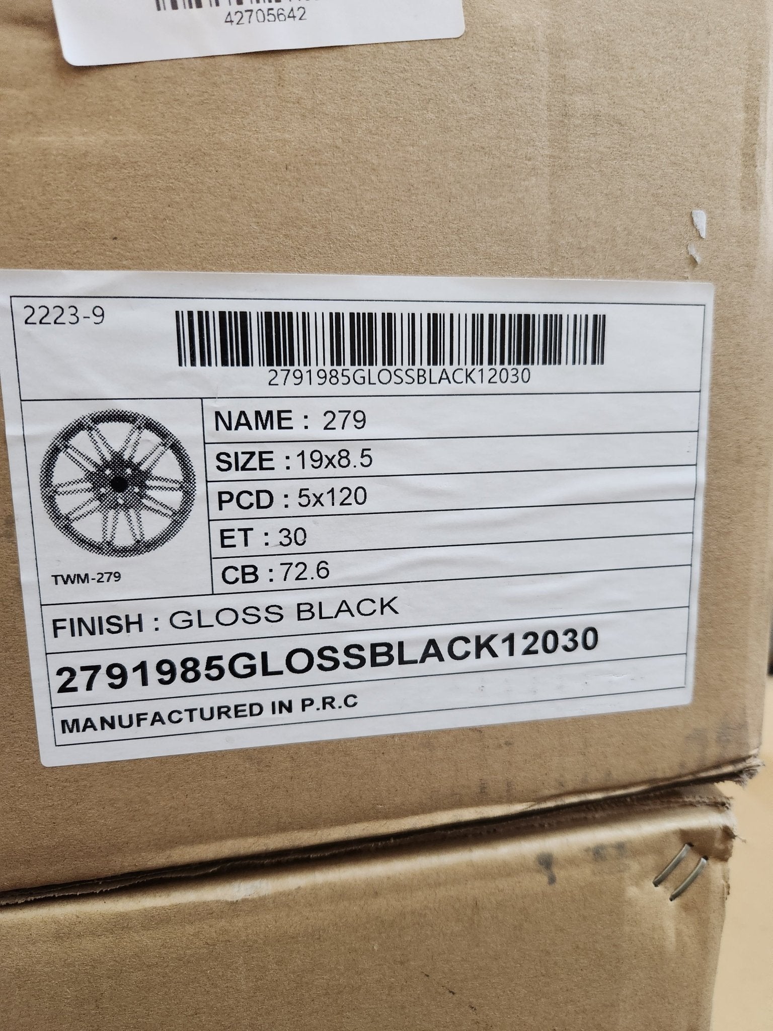 GWG 279 19x8.5 5x120 GLOSS BLACK - Gun Hill Tire House (WTW - WHOLESALE TIRES & WHEELS)