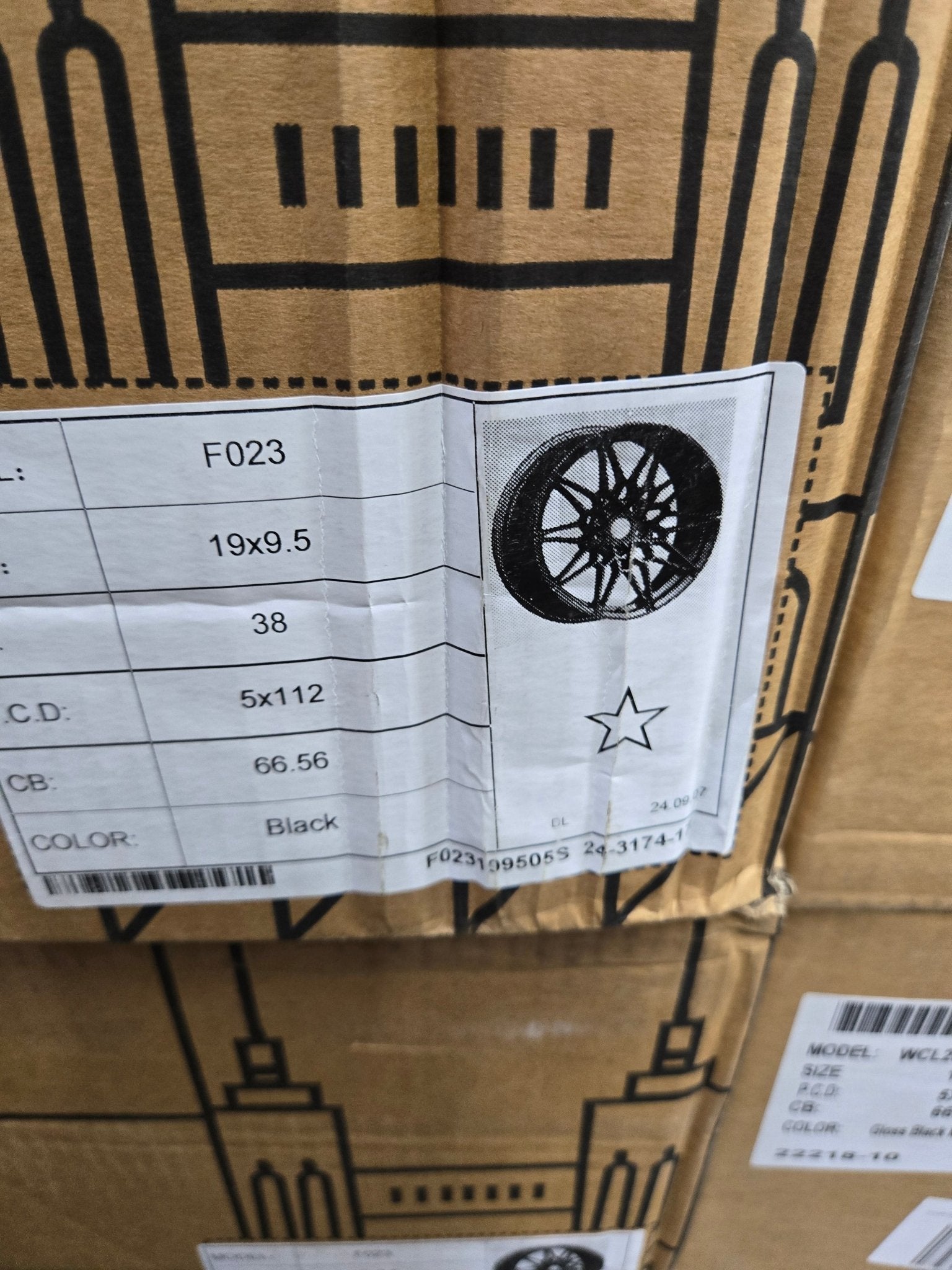 F - 23 666M STYLE 19x9.5 5x120 GLOSS BLACK - Gun Hill Tire House (WTW - WHOLESALE TIRES & WHEELS)