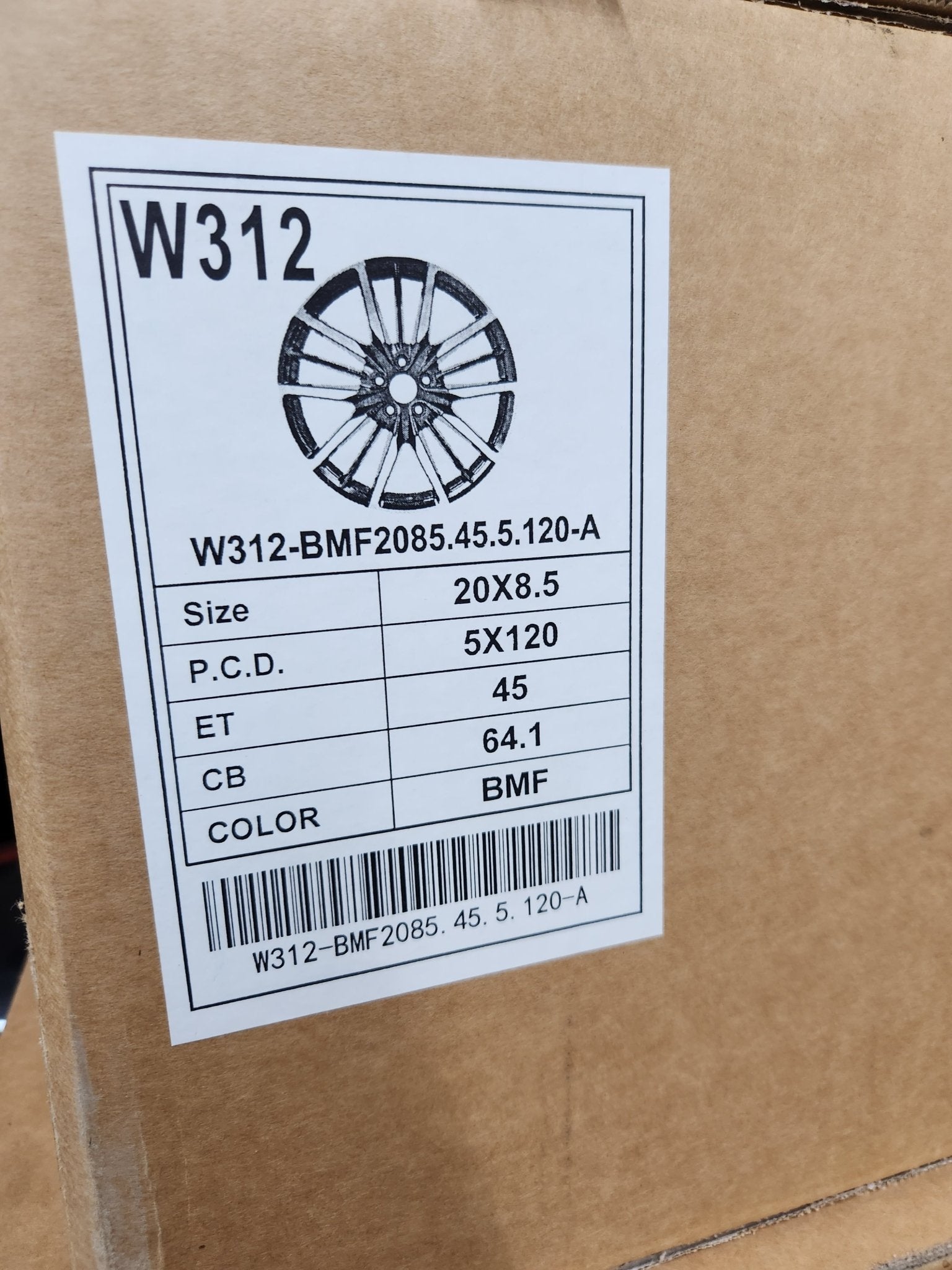 W312 20x8.5 5x120 BLACK MACHINED FACE - Gun Hill Tire House (WTW - WHOLESALE TIRES & WHEELS)