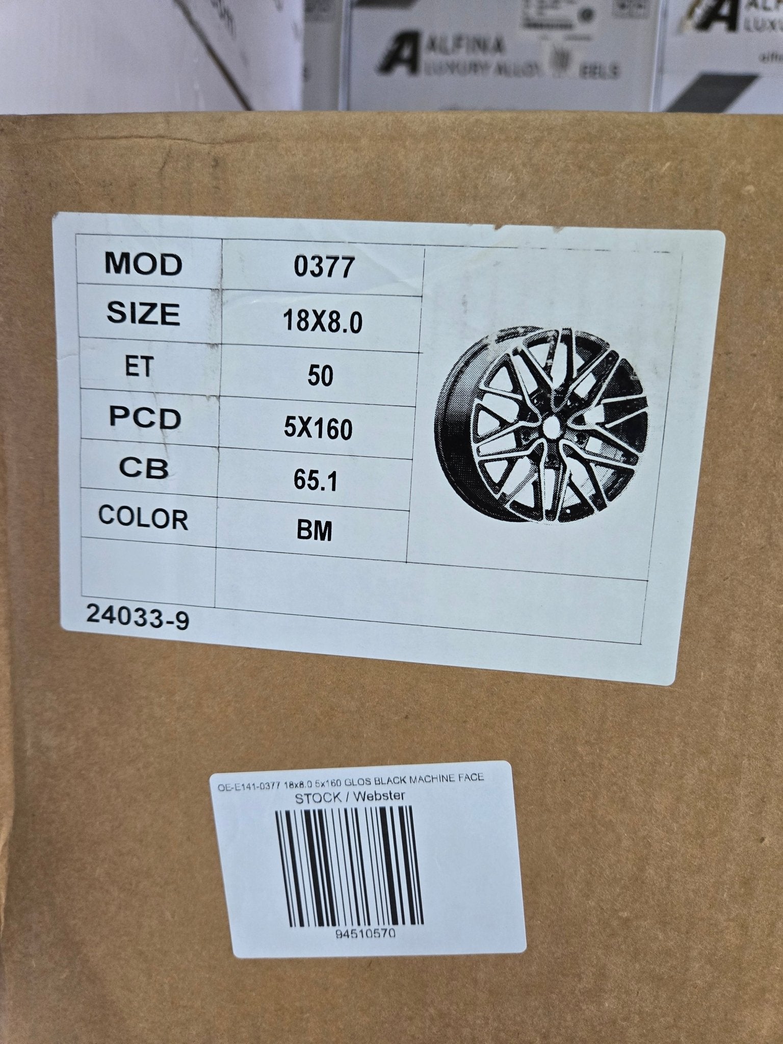 OE - E141 - 0377 18x8.0 5x160 GLOS BLACK MACHINE FACE - Gun Hill Tire House (WTW - WHOLESALE TIRES & WHEELS)
