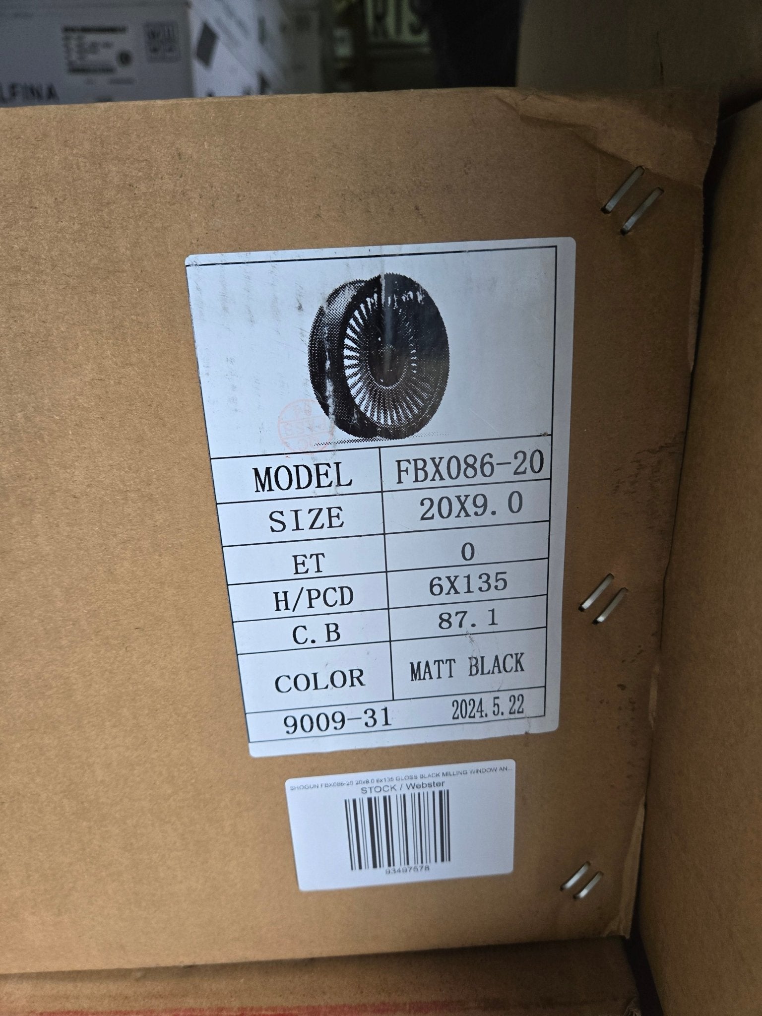 SHOGUN FBX086 - 20 20x9.0 6x135 GLOSS BLACK MILLING WINDOW AND RIVETS - Gun Hill Tire House (WTW - WHOLESALE TIRES & WHEELS)