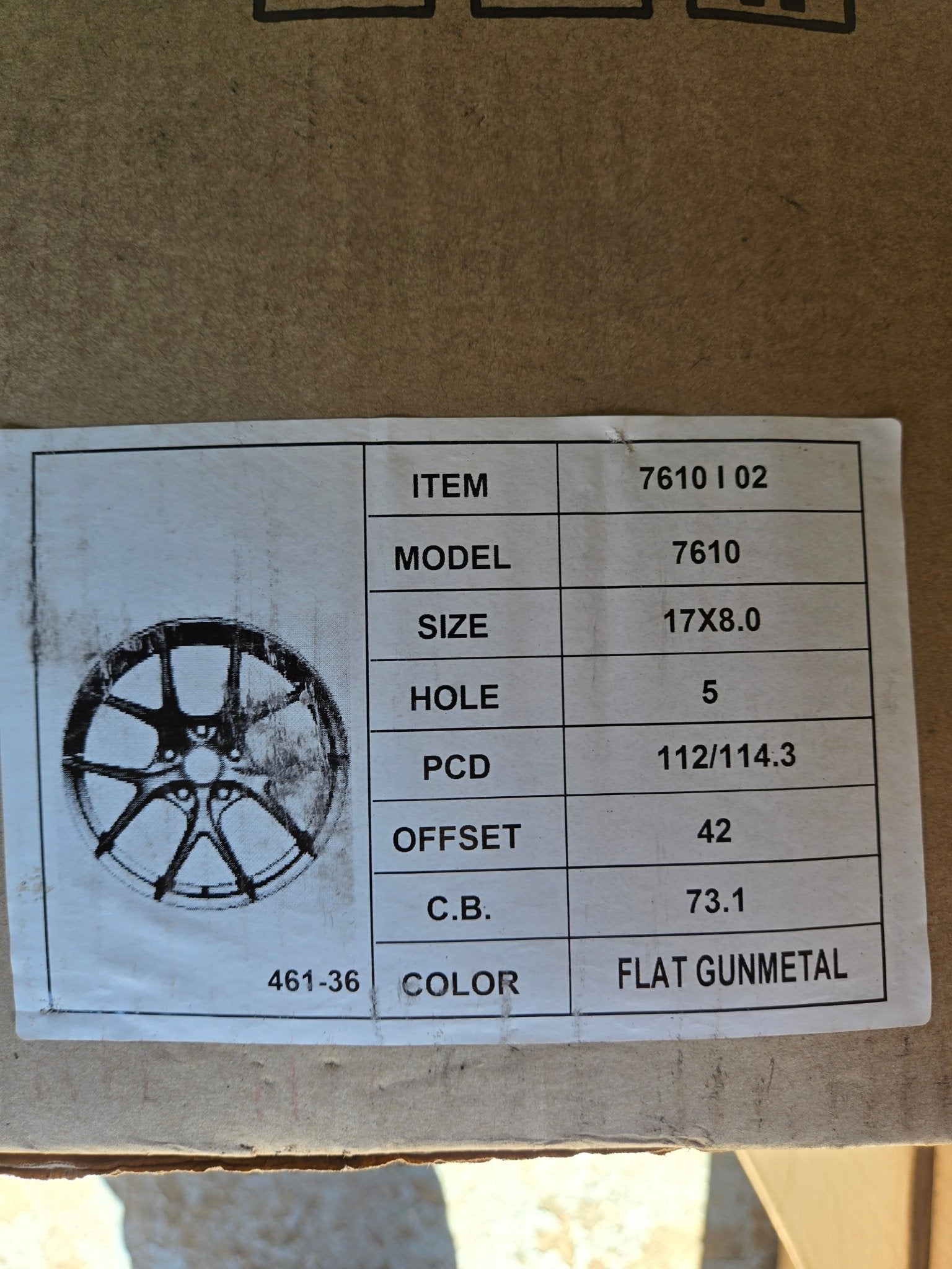 AR - 7610 17X8.0 5X112 5X114.3 MATTE GUNMETAL - Gun Hill Tire House (WTW - WHOLESALE TIRES & WHEELS)