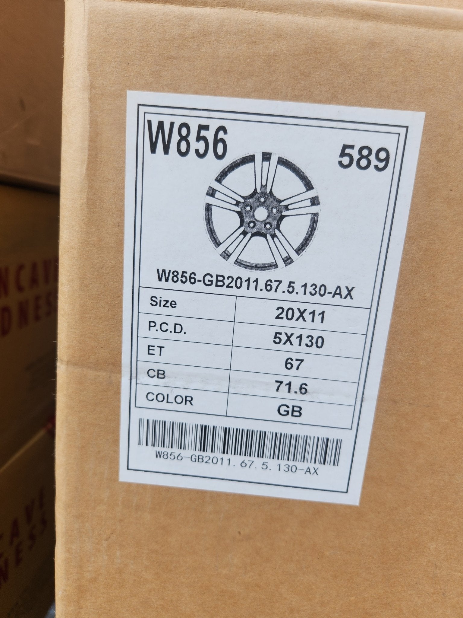 W856 249 20X11 5X130 GLOSS BLACK - Gun Hill Tire House (WTW - WHOLESALE TIRES & WHEELS)