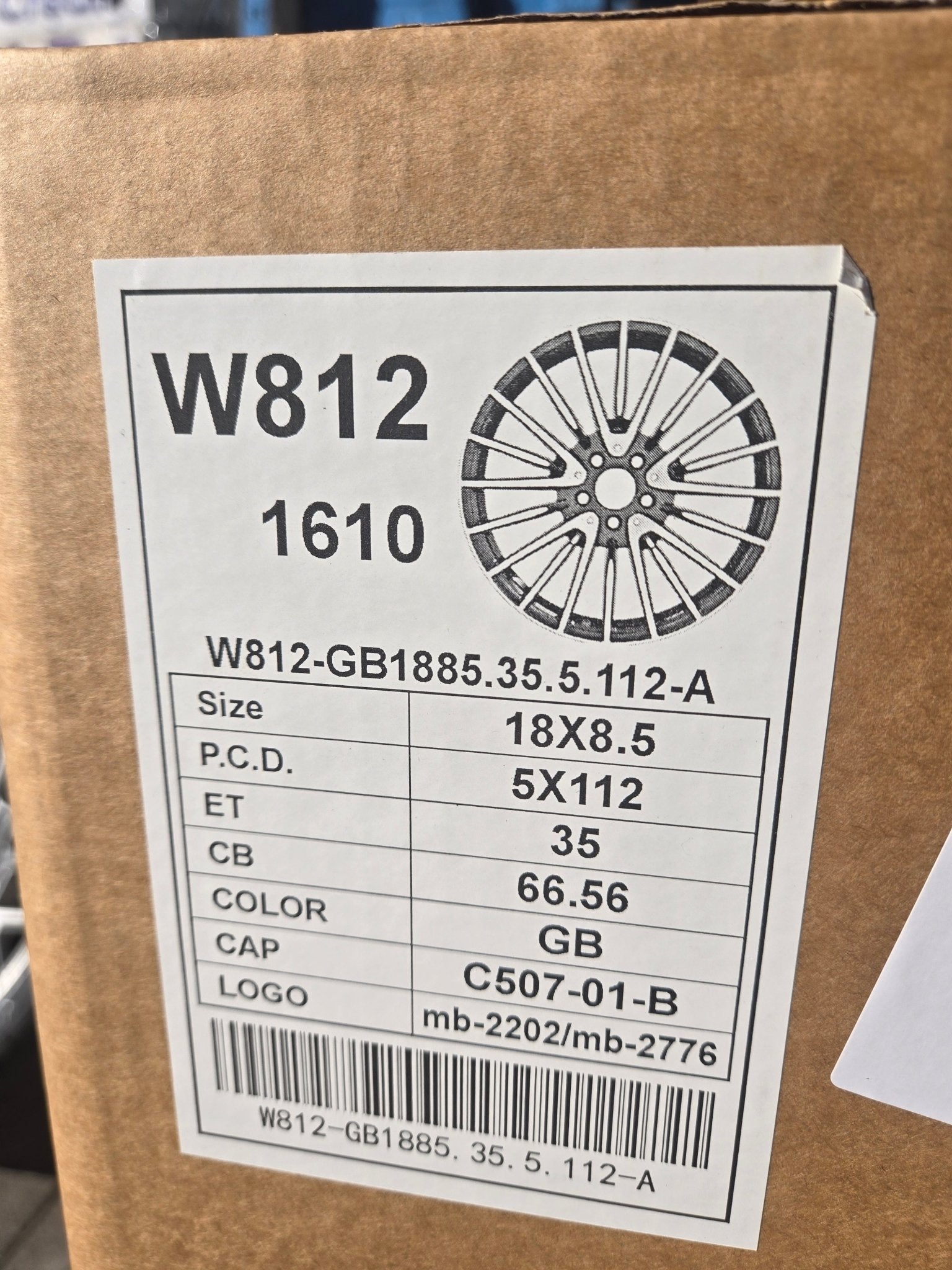 W812 18X8.5 5X112 GLOSS BLACK - Gun Hill Tire House (WTW - WHOLESALE TIRES & WHEELS)