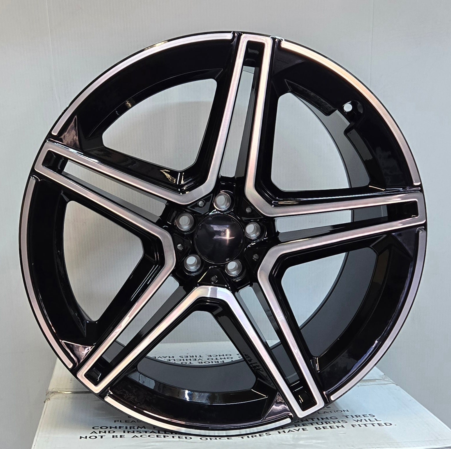 H3067F 22x9.5 5x112 GLOSS BLACK MACHINED FACE - Gun Hill Tire House (WTW - WHOLESALE TIRES & WHEELS)