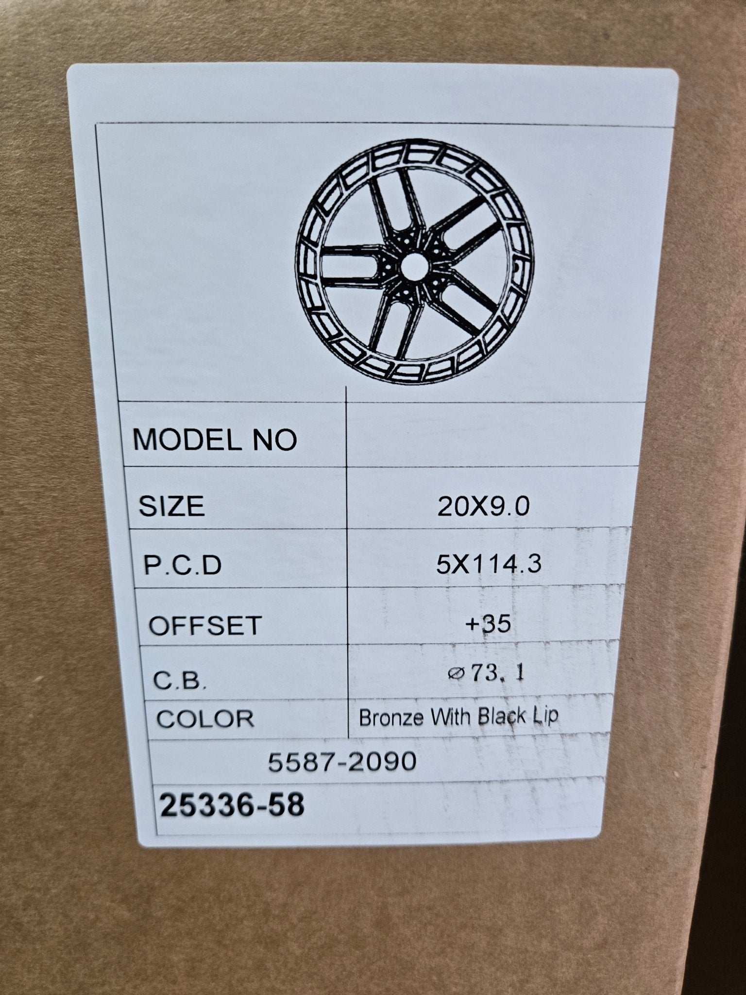 PEGASUSS 5587 20X9.0 5X114.3 BRONZE WITH BLACK LIP - Gun Hill Tire House (WTW - WHOLESALE TIRES & WHEELS)