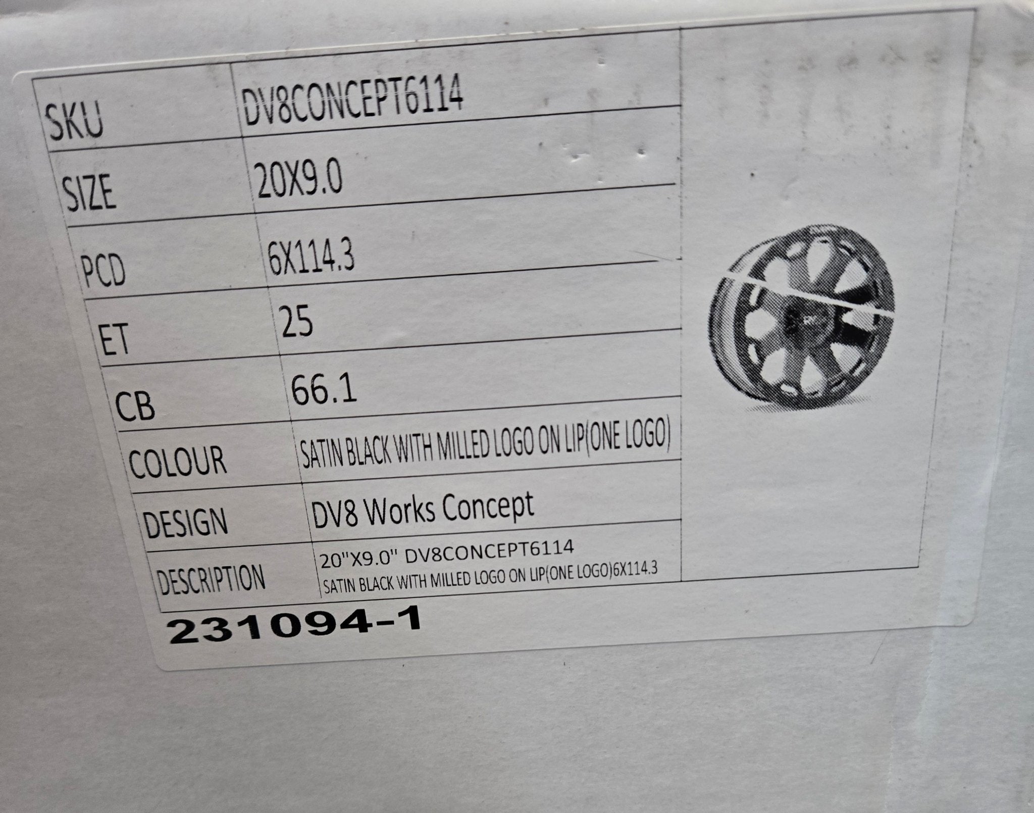 DV8 DHC - 1837 20x9 6x114.3 MATTE BLACK - Gun Hill Tire House (WTW - WHOLESALE TIRES & WHEELS)