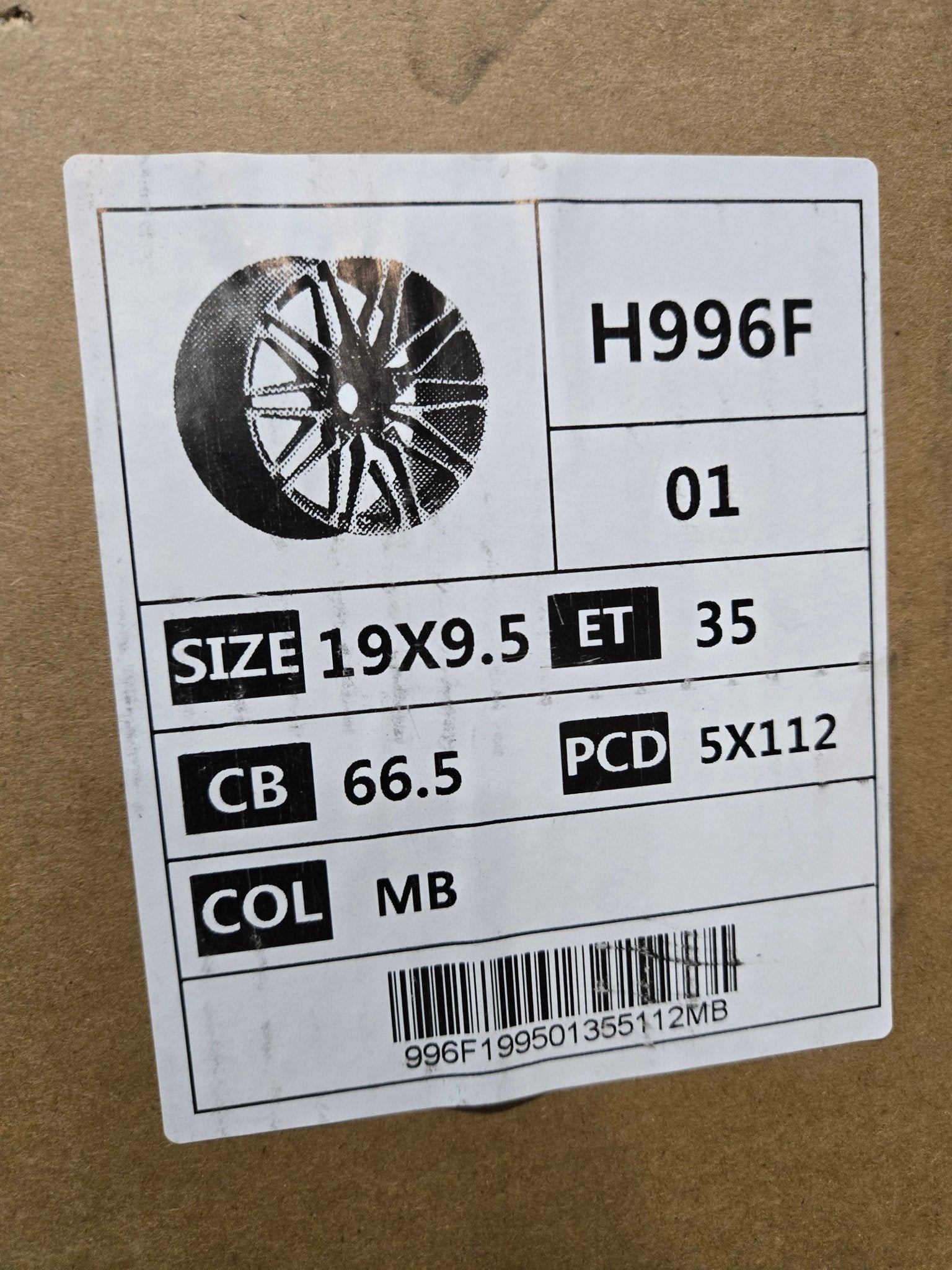 H996F 818M 19X9.5 5X112 BLACK MACHINED FASE - Gun Hill Tire House (WTW - WHOLESALE TIRES & WHEELS)