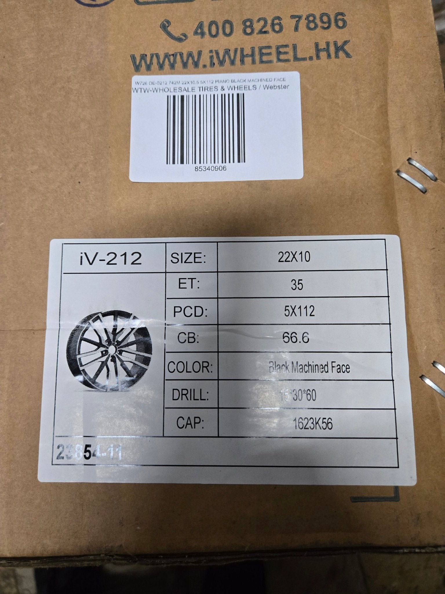 W726 OE - 0212 742M 22X10.5 5X112 PIANO BLACK MACHINED FACE - Gun Hill Tire House (WTW - WHOLESALE TIRES & WHEELS)