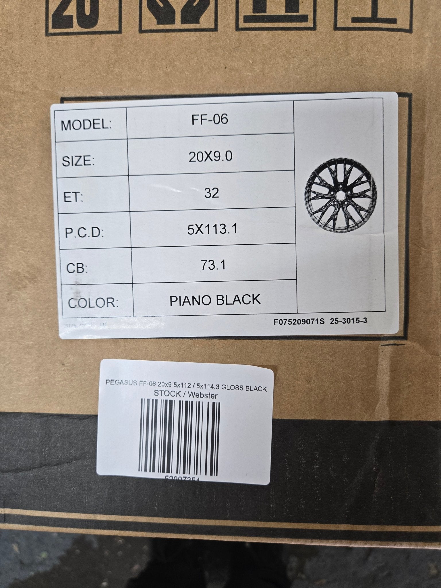 PEGASUS FF - 06 20x9 5x112 / 5x114.3 GLOSS BLACK - Gun Hill Tire House (WTW - WHOLESALE TIRES & WHEELS)