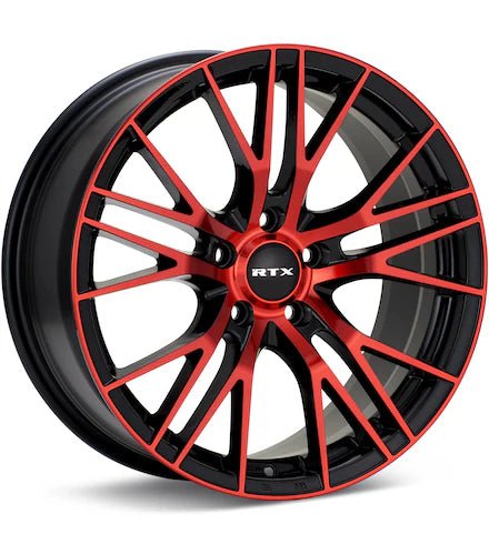 RTX WHEELS VERTEX BLACK W/RED ACCENT - Gun Hill Tire House (WTW - WHOLESALE TIRES & WHEELS)