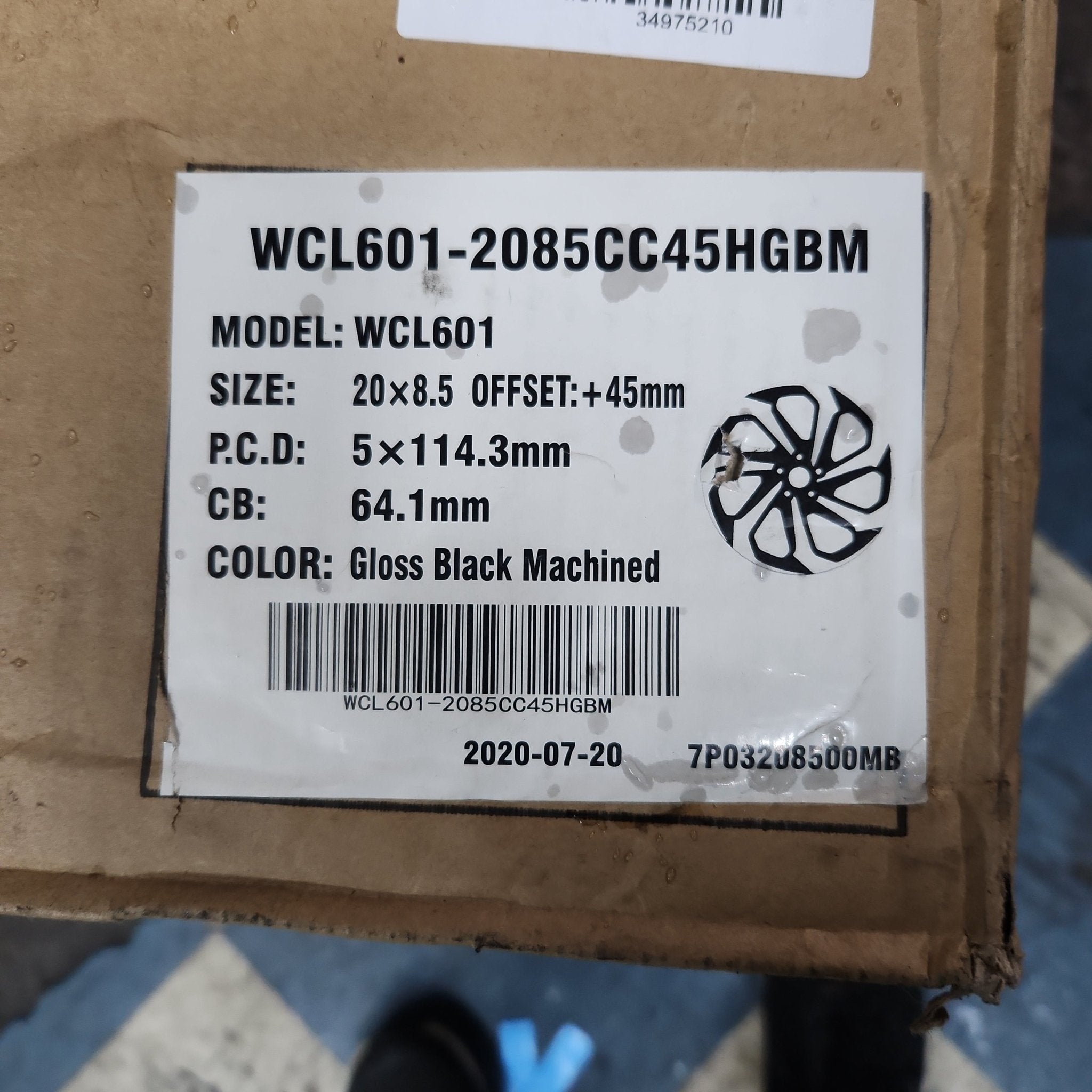 WCL601 WHEELS 20X8.5 5X4.5 GLOSS BLACK MACHINED - Gun Hill Tire House (WTW - WHOLESALE TIRES & WHEELS)