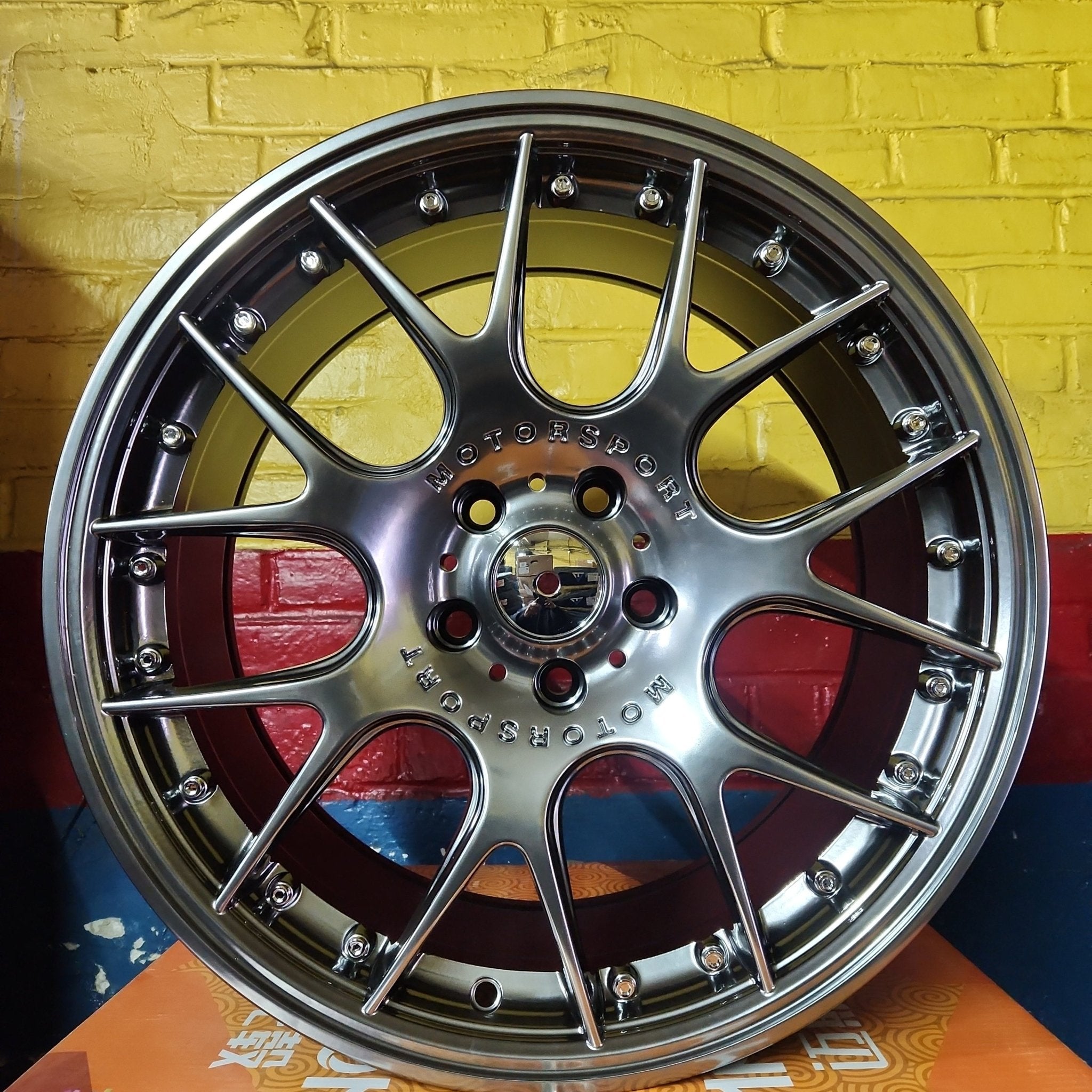 0278 WHEELS 18X8.5 5x112 HYPER BLACK MACHINED LINE + CHROME RIVETS - Gun Hill Tire House (WTW - WHOLESALE TIRES & WHEELS)