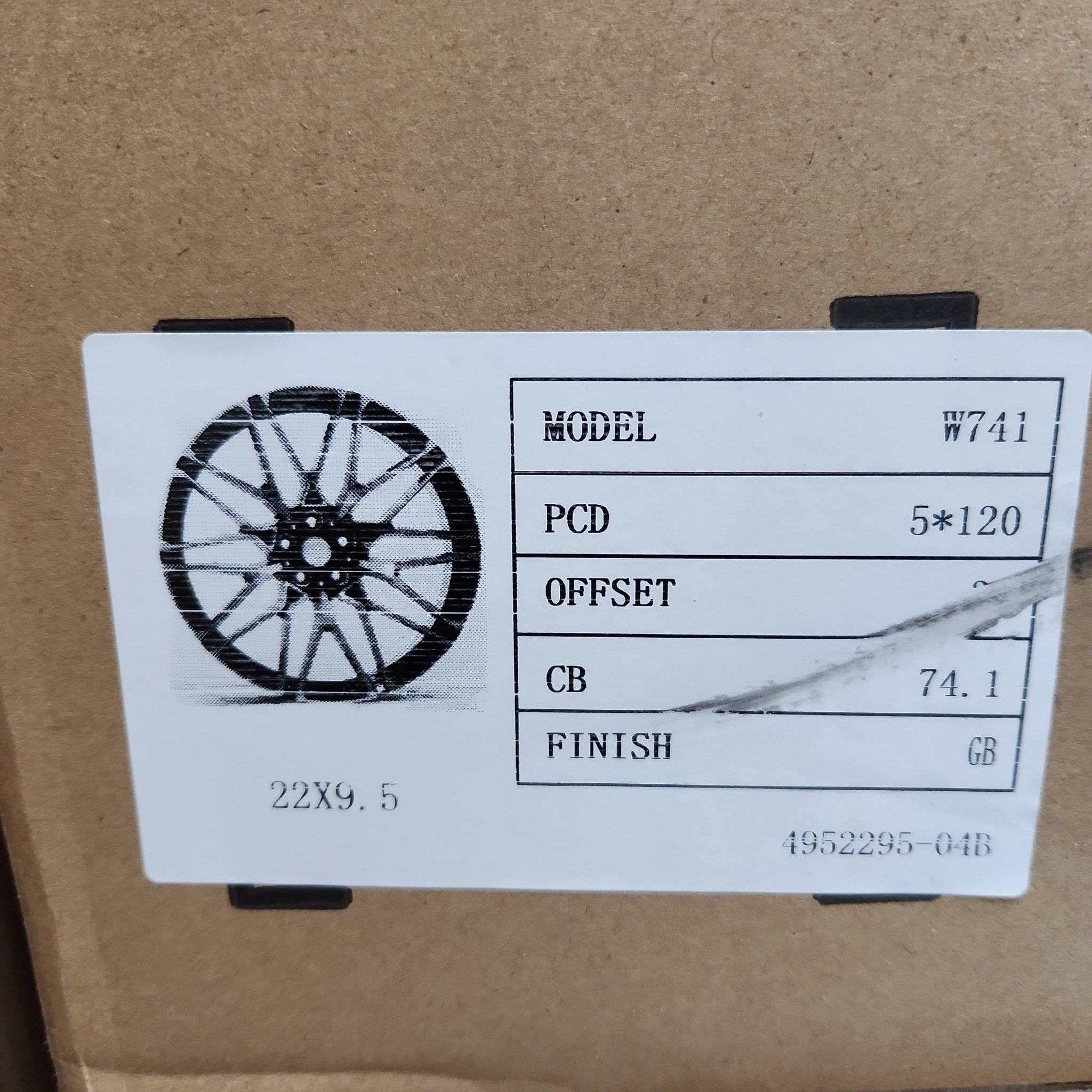 W741 WHEELS 495 22X9.5 5X120 GLOSS BLACK - Gun Hill Tire House (WTW - WHOLESALE TIRES & WHEELS)