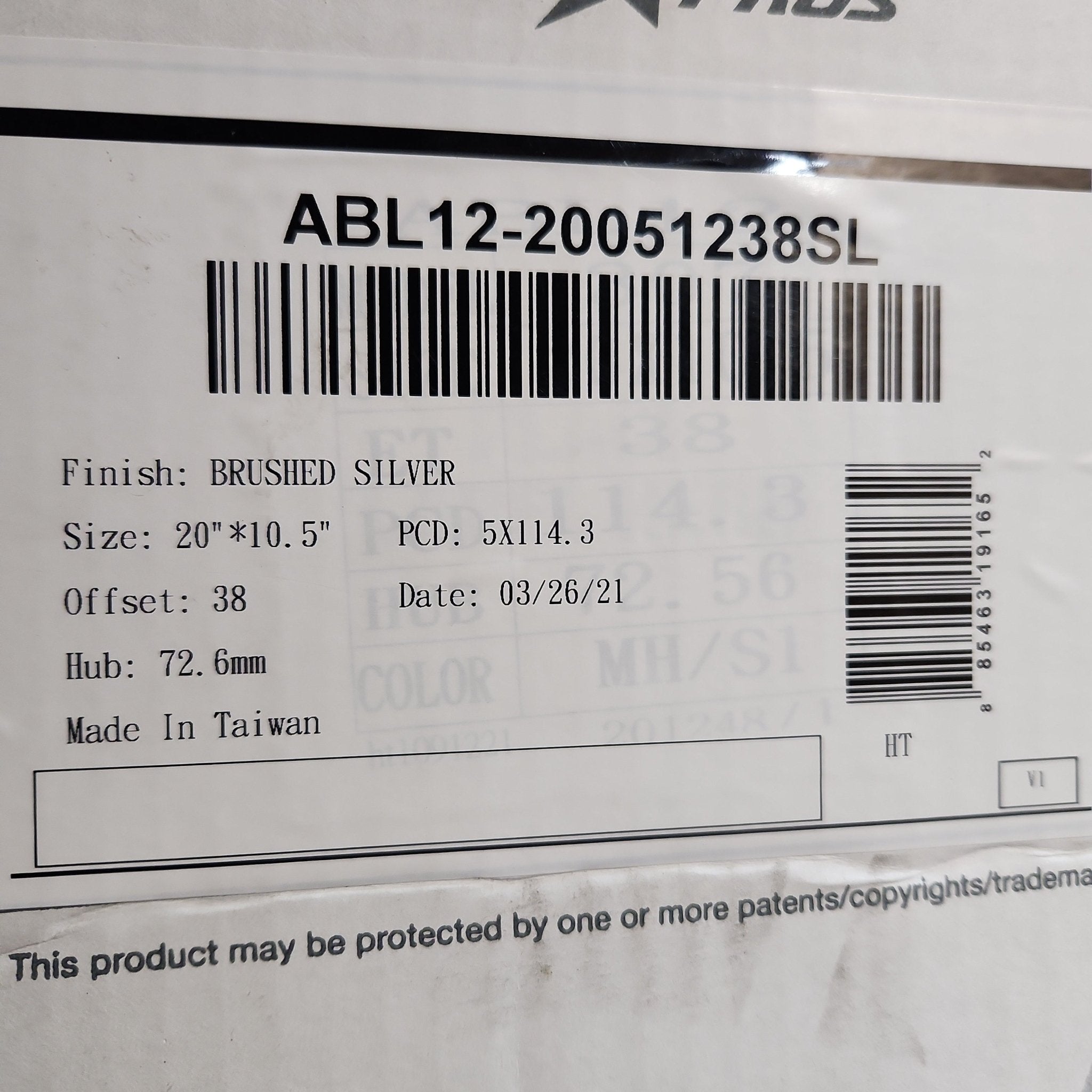 WHEEL PRO ABL12 20X10.5 5X114.3 BRUSHED SILVER - Gun Hill Tire House (WTW - WHOLESALE TIRES & WHEELS)