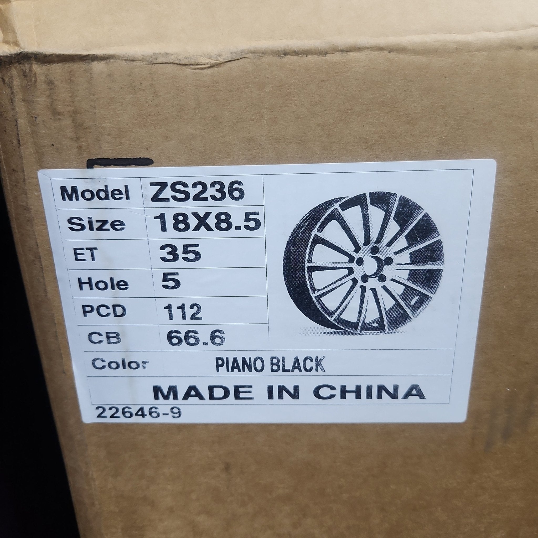 OE WHEELS ZS236 18x8.5 5X112 PIANO BLACK - Gun Hill Tire House (WTW - WHOLESALE TIRES & WHEELS)