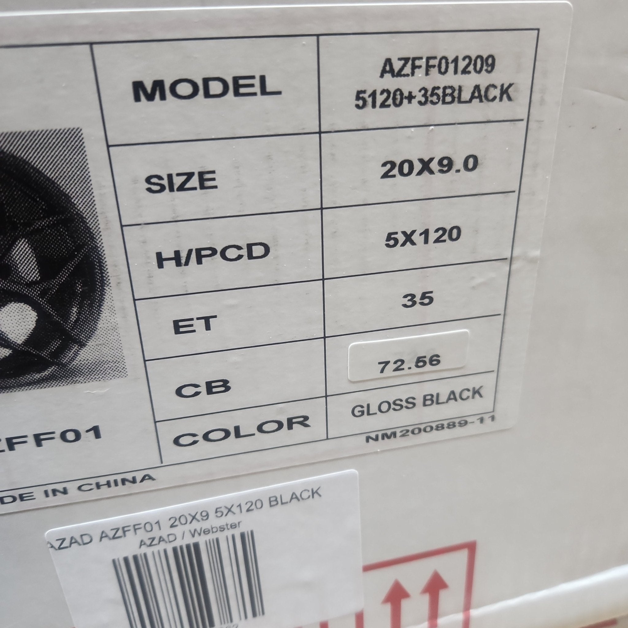 AZAD AZFF01 20X9 5X120 BLACK - Gun Hill Tire House (WTW - WHOLESALE TIRES & WHEELS)