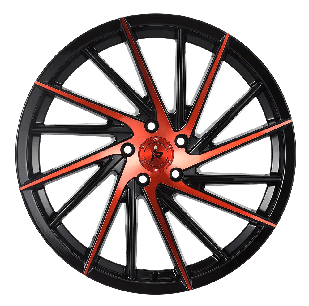 IMPACT RACING 608 20X8.5 5X120 - GLOSS BLACK WITH RED MACHINE FACE - Gun Hill Tire House (WTW - WHOLESALE TIRES & WHEELS)