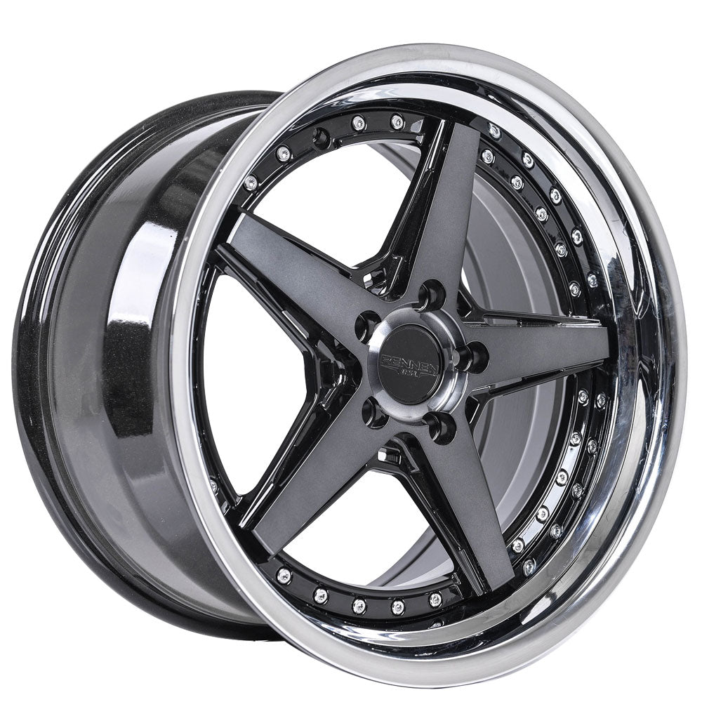 RENNEN CSL7 WEELS 19X8.5 BLANK (5X112 - 5X120) TINTED BLACK/ CHROME SSL LIP - Gun Hill Tire House (WTW - WHOLESALE TIRES & WHEELS)