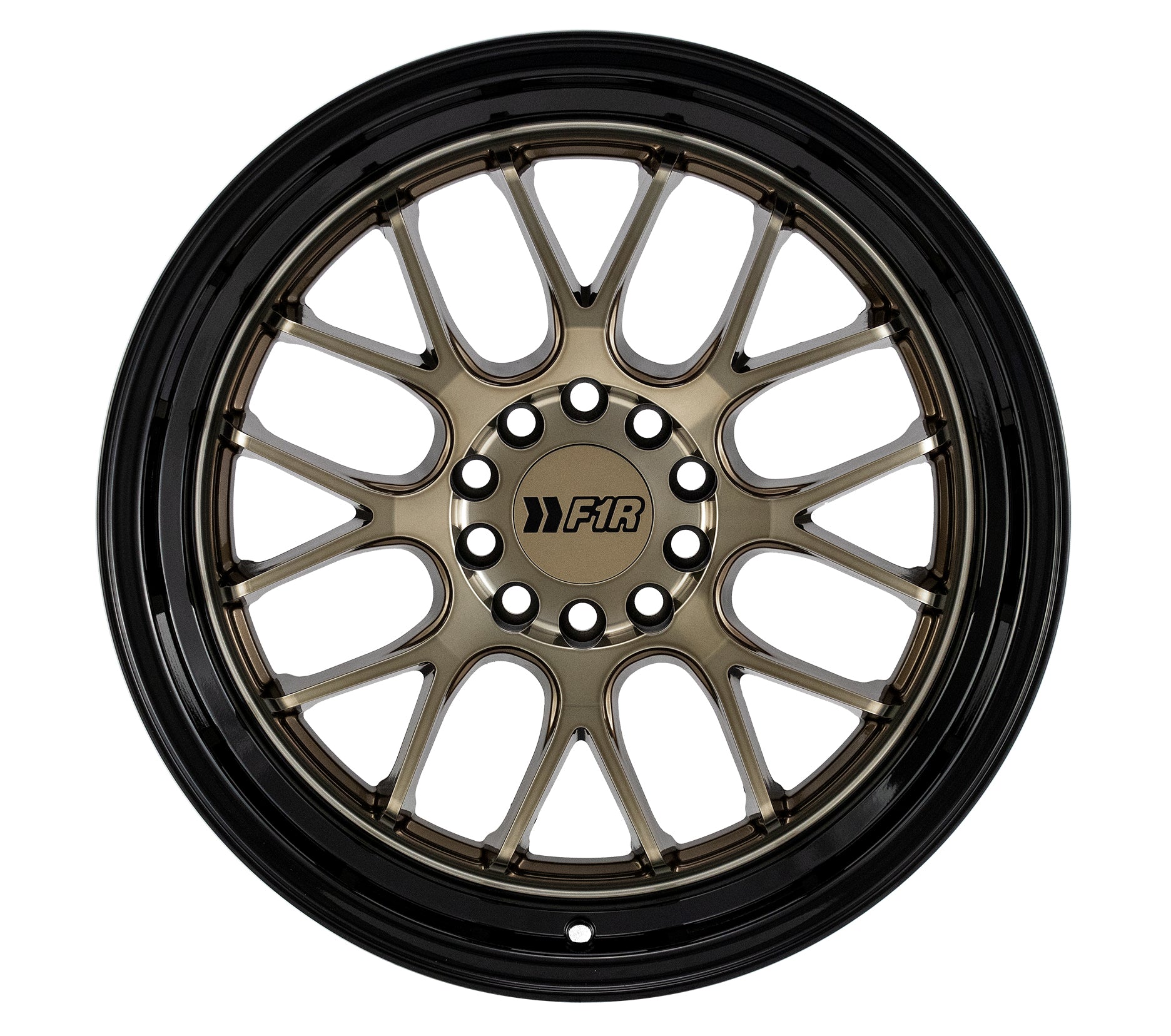 F1R F21 18X8.5 5X114.3 - 5X120 BRONZE BLACK LIP V2 - Gun Hill Tire House (WTW - WHOLESALE TIRES & WHEELS)