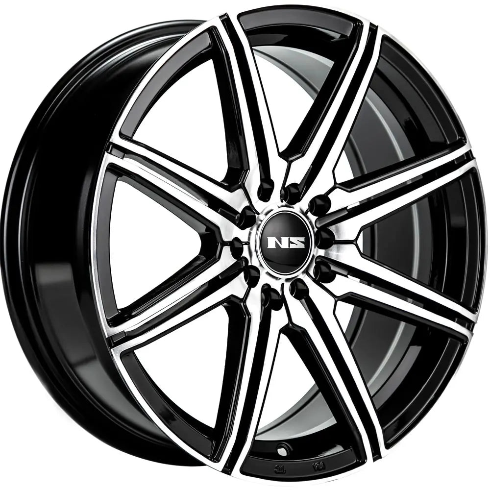 NS 1603 15X7.0 4X100 4X4,5 BLACK MACHINED FACE - Gun Hill Tire House (WTW - WHOLESALE TIRES & WHEELS)