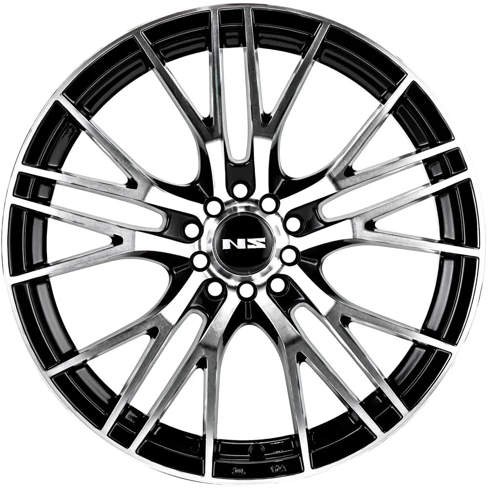 NS 1604N 18X8.0 BLACK 5X100 - 5X4.5 BLACK MACHINED FACE - Gun Hill Tire House (WTW - WHOLESALE TIRES & WHEELS)