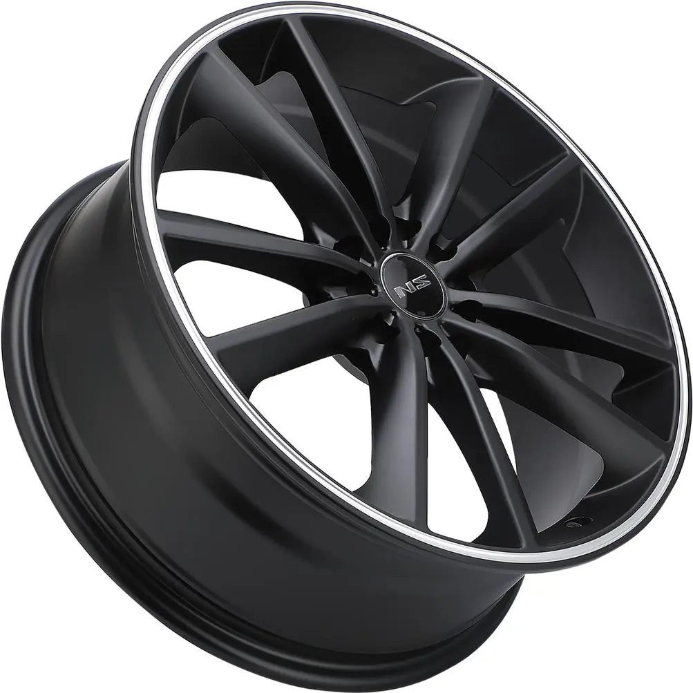 NS 9012 18X7.5 5X100 - 5X4.5 MATTE BLACK MACHINED LINE - Gun Hill Tire House (WTW - WHOLESALE TIRES & WHEELS)