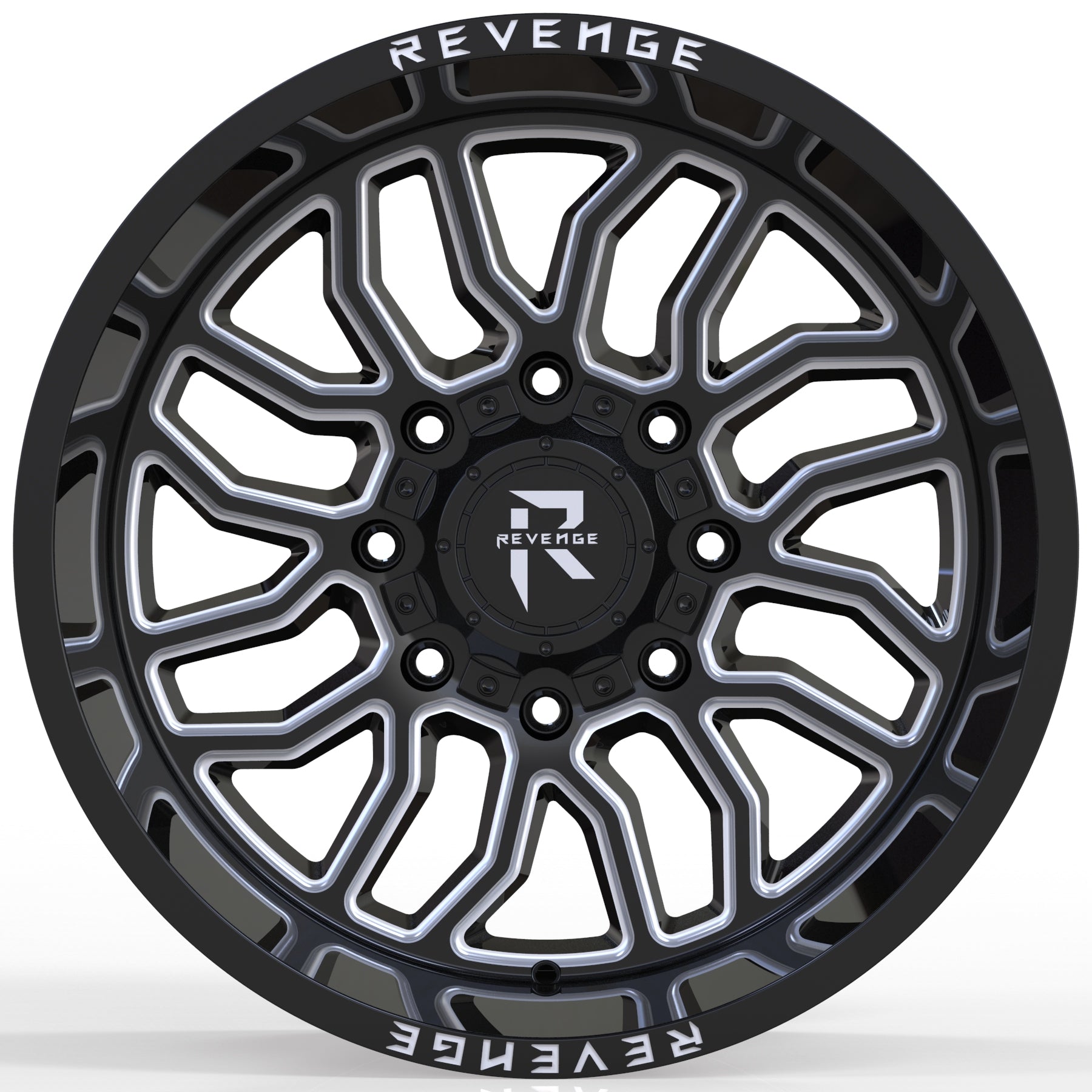 REVENGE RV - 205 20X10 5X127 - 5X139.7 BLACK AND MILLED - Gun Hill Tire House (WTW - WHOLESALE TIRES & WHEELS)