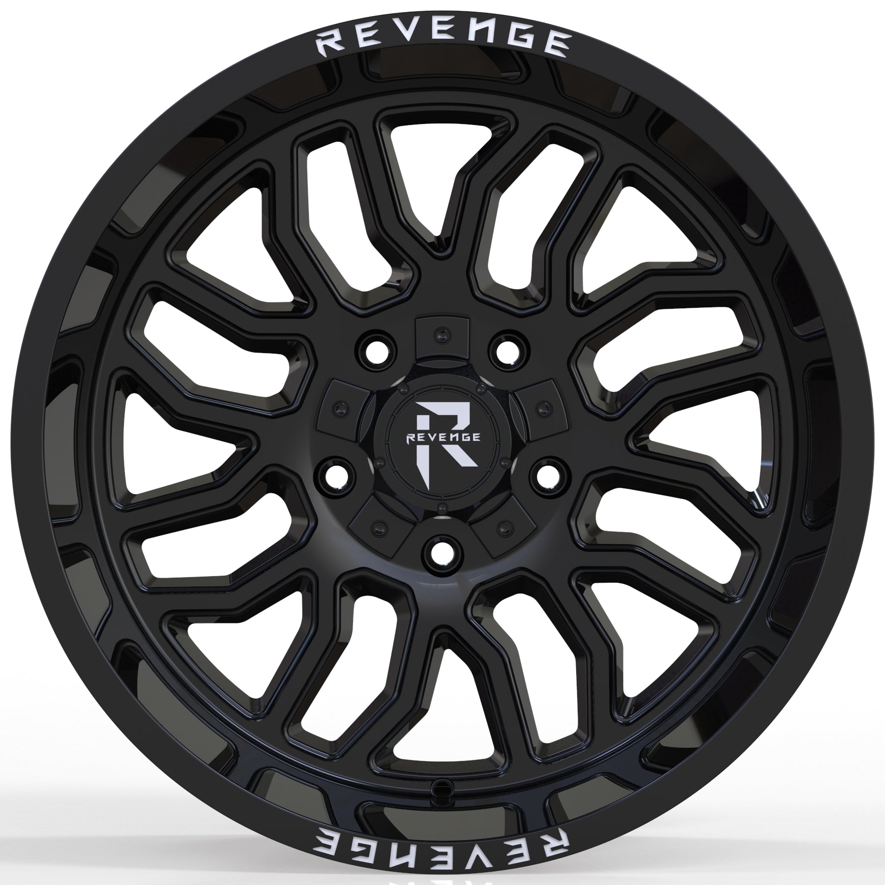 REVENGE RV - 205 20X10 5X127 - 5X139.7 GLOSS BLACK - Gun Hill Tire House (WTW - WHOLESALE TIRES & WHEELS)
