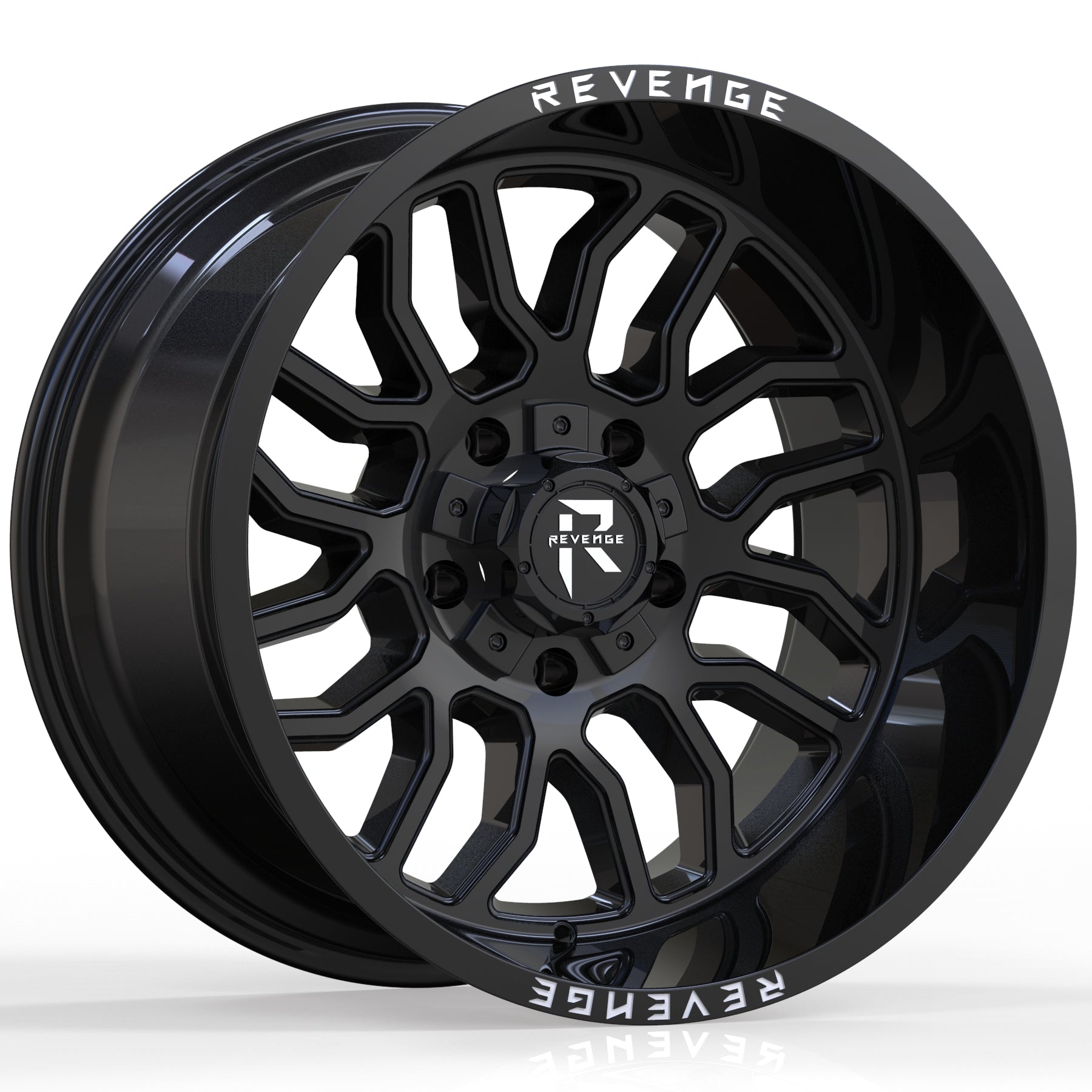 REVENGE RV - 205 20X10 5X150 - 5X139.7 GLOSS BLACK - Gun Hill Tire House (WTW - WHOLESALE TIRES & WHEELS)