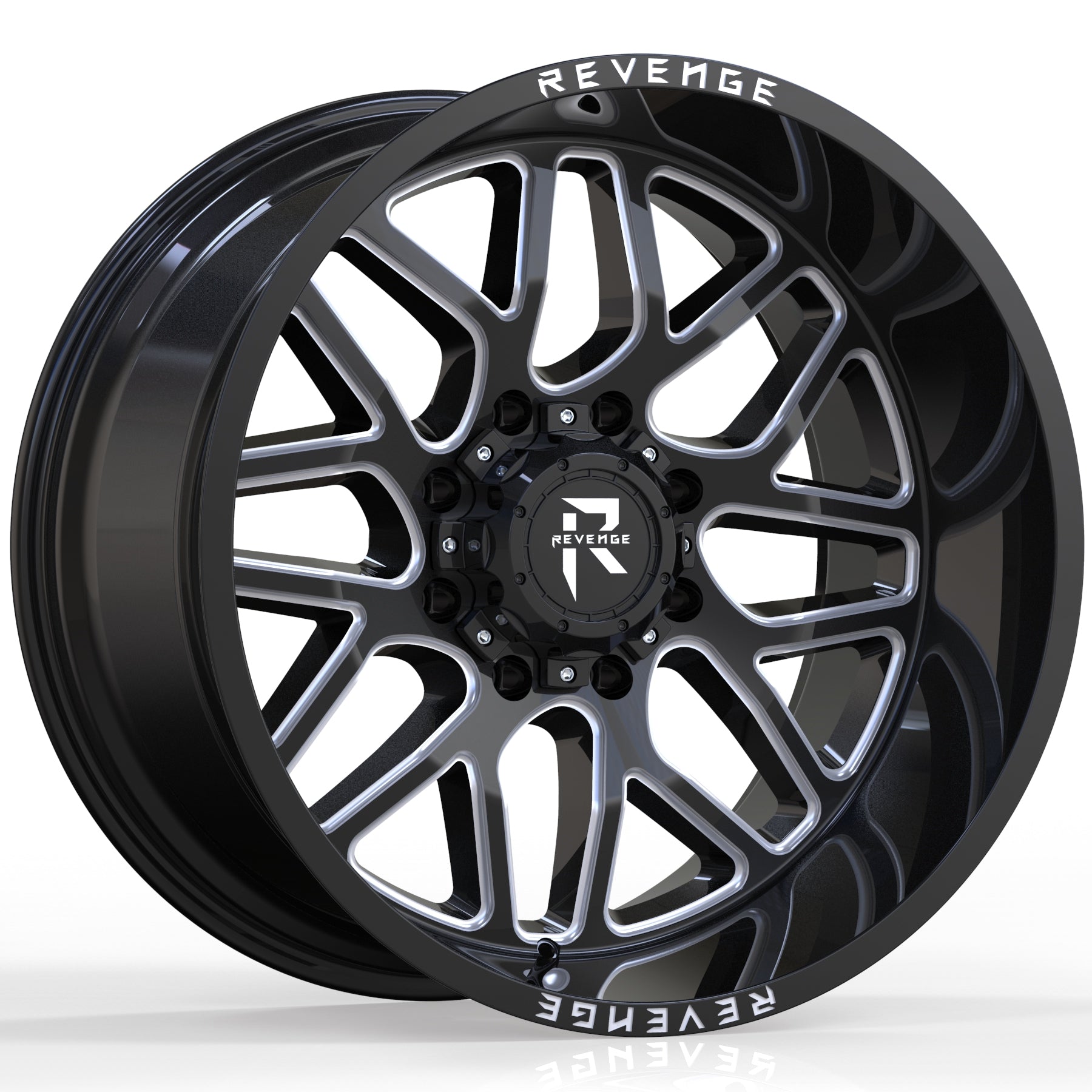 REVENGE RV - 206 20X10 5X127 - 5X139.7 BLACK MILLED - Gun Hill Tire House (WTW - WHOLESALE TIRES & WHEELS)