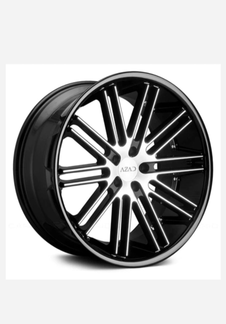 AZ22 22X9.0 5X120 BLACK MACHINED FACE BL - Gun Hill Tire House (WTW - WHOLESALE TIRES & WHEELS)
