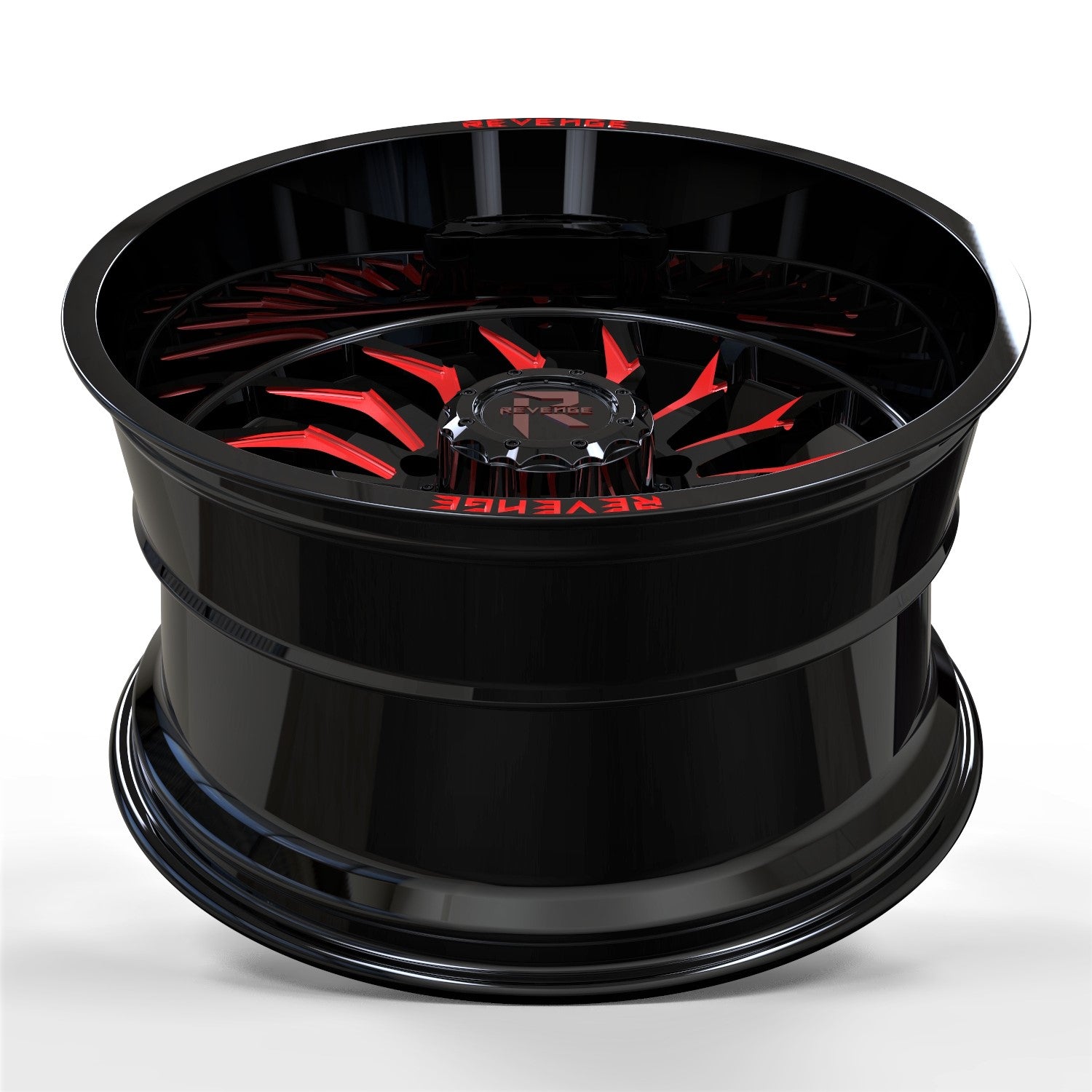 REVENGE RV - 204 20X10 5X127 / 5X139.7 BLACK AND RED MILLED - Gun Hill Tire House (WTW - WHOLESALE TIRES & WHEELS)