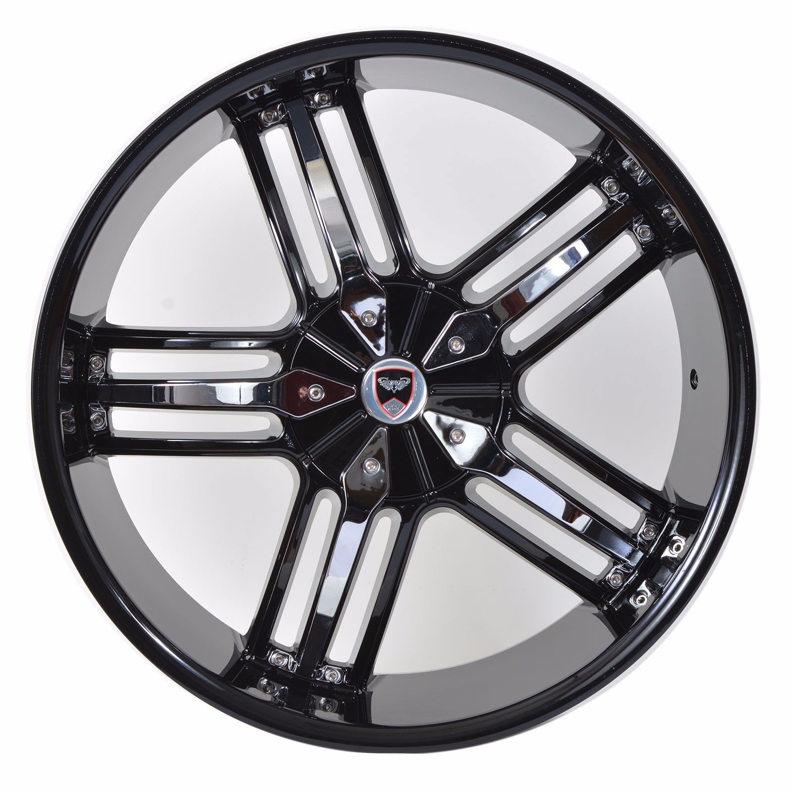 GWG G37 SPADE 20x8.5 6x135 BLACK WITH CHROME INSERTS - Gun Hill Tire House (WTW - WHOLESALE TIRES & WHEELS)