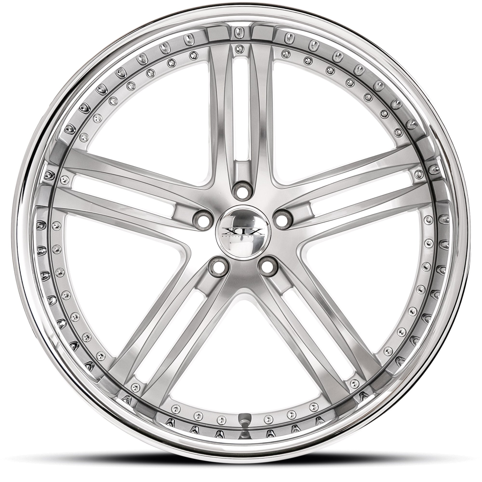 XIX X15 20X8.5 5x112 SILVER MACHINED SS LIP - Gun Hill Tire House (WTW - WHOLESALE TIRES & WHEELS)