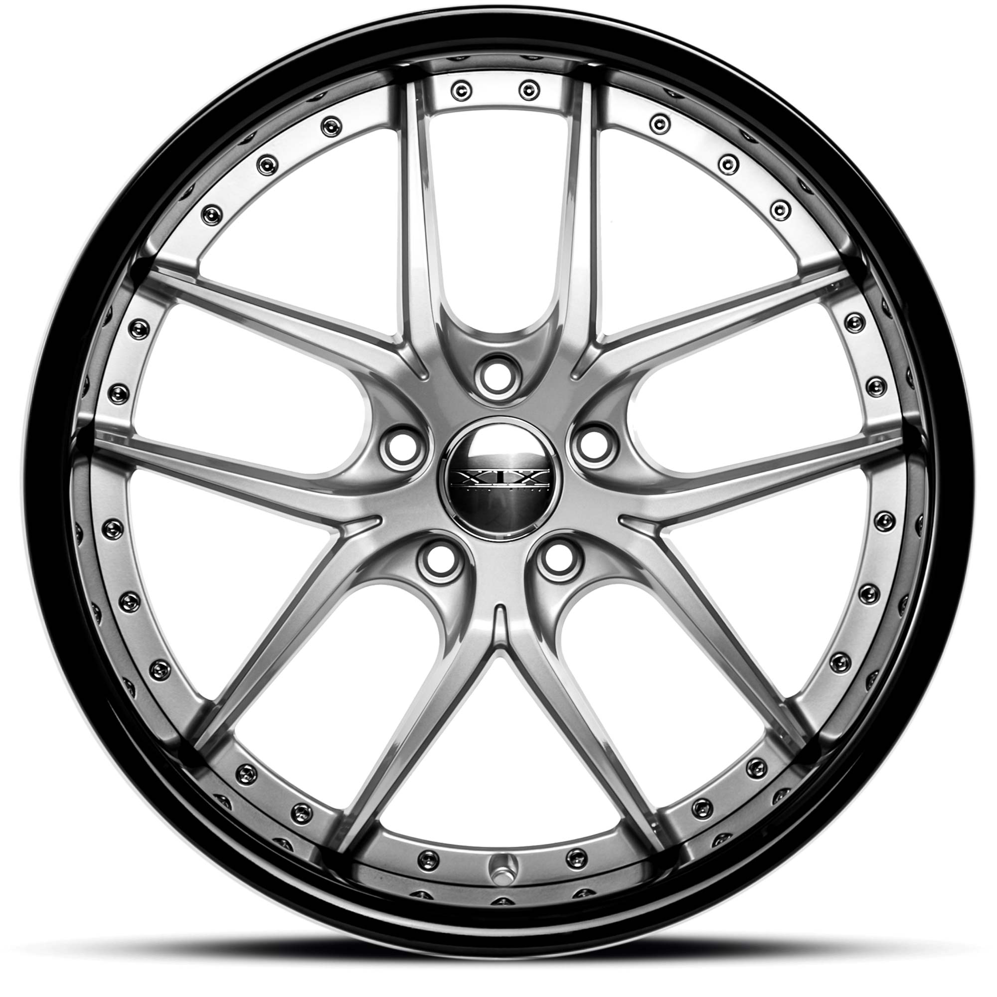 XIX X61 20X8.5 BLANK SILVER WITH BLACK LIP - Gun Hill Tire House (WTW - WHOLESALE TIRES & WHEELS)