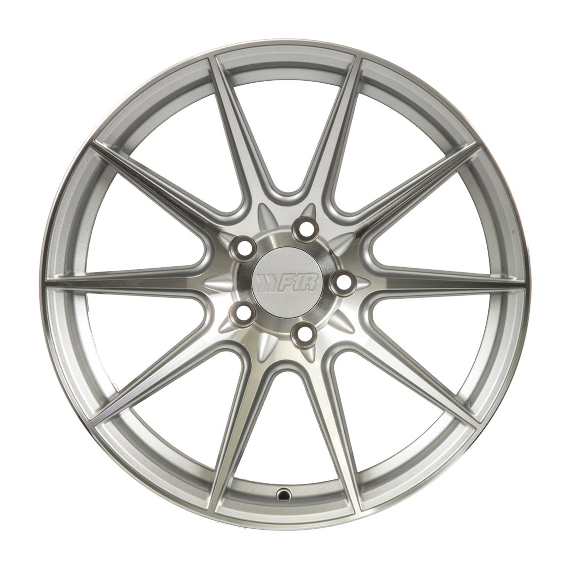 F1R F101 18X8.5 5X114.3 MACHINE SILVER - Gun Hill Tire House (WTW - WHOLESALE TIRES & WHEELS)