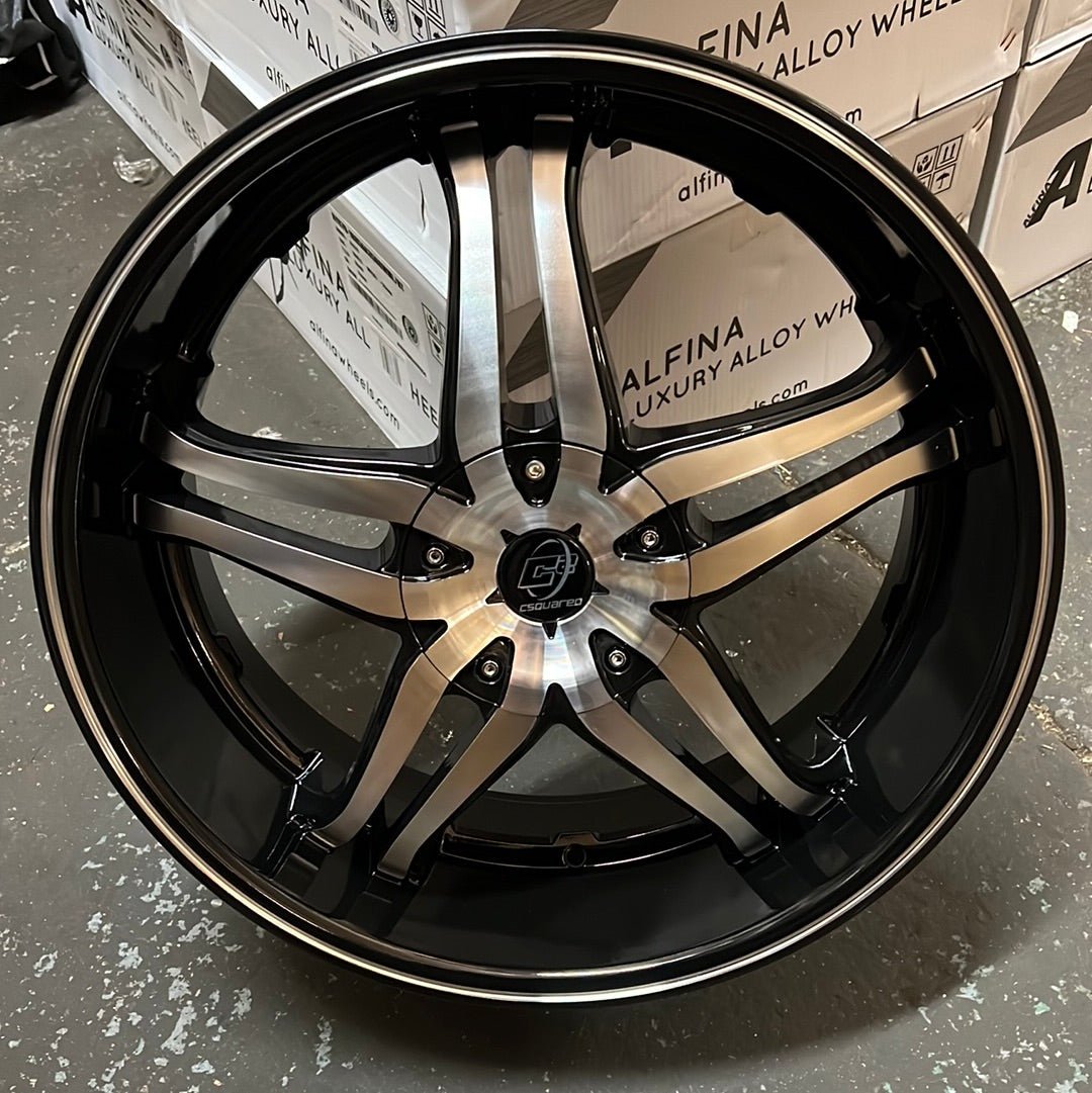 CS QUARED 20X8.5 5x4.5 - 5x100 BLACK MACHINE FACE - Gun Hill Tire House (WTW - WHOLESALE TIRES & WHEELS)