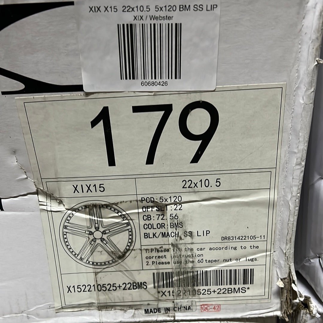 XIX X15 22x10.5 5x120 BM SS LIP - Gun Hill Tire House (WTW - WHOLESALE TIRES & WHEELS)