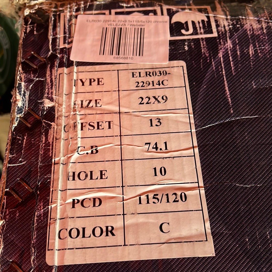 ELURE ELR030 22914c 22x9 5x115/5x120 CHROME - Gun Hill Tire House (WTW - WHOLESALE TIRES & WHEELS)