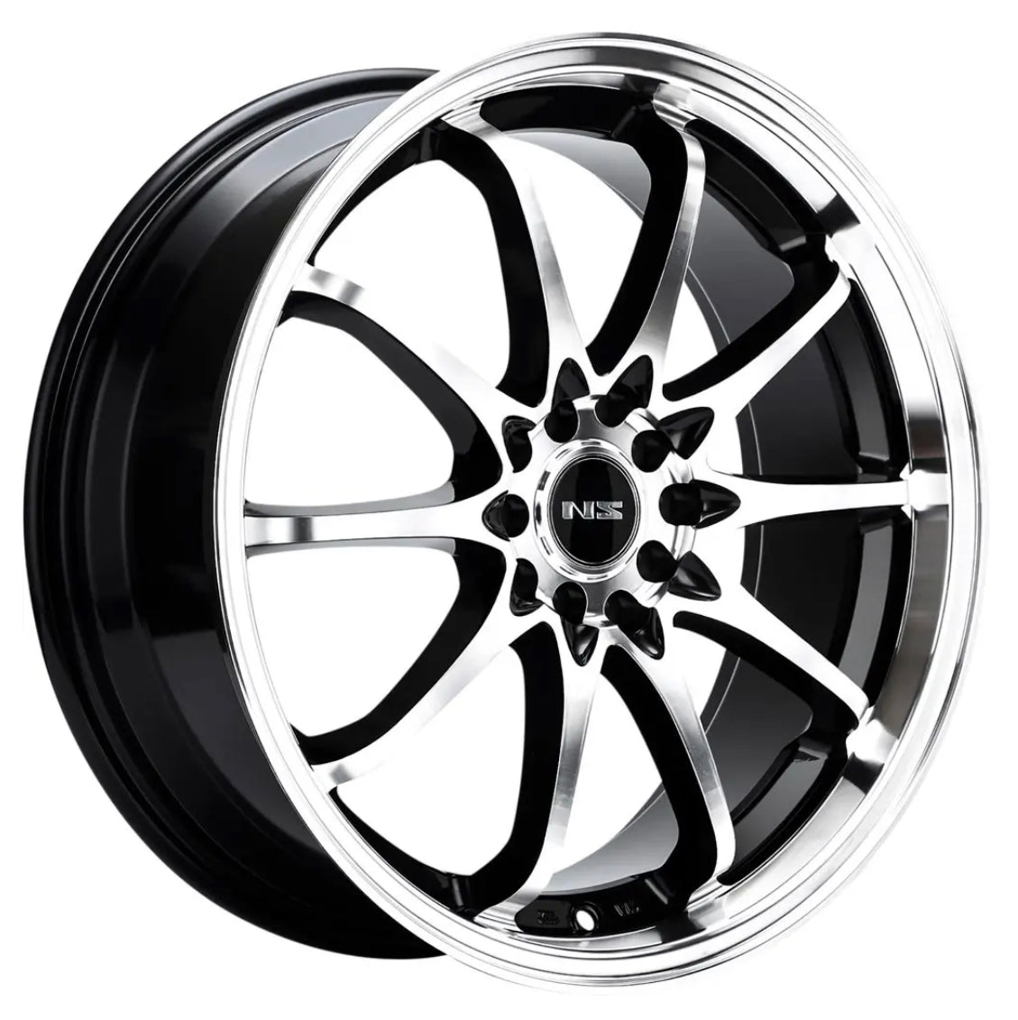 NS 1403 18X7.5 5X100 - 5X4.5 BLACK MACHINED FACE - Gun Hill Tire House (WTW - WHOLESALE TIRES & WHEELS)