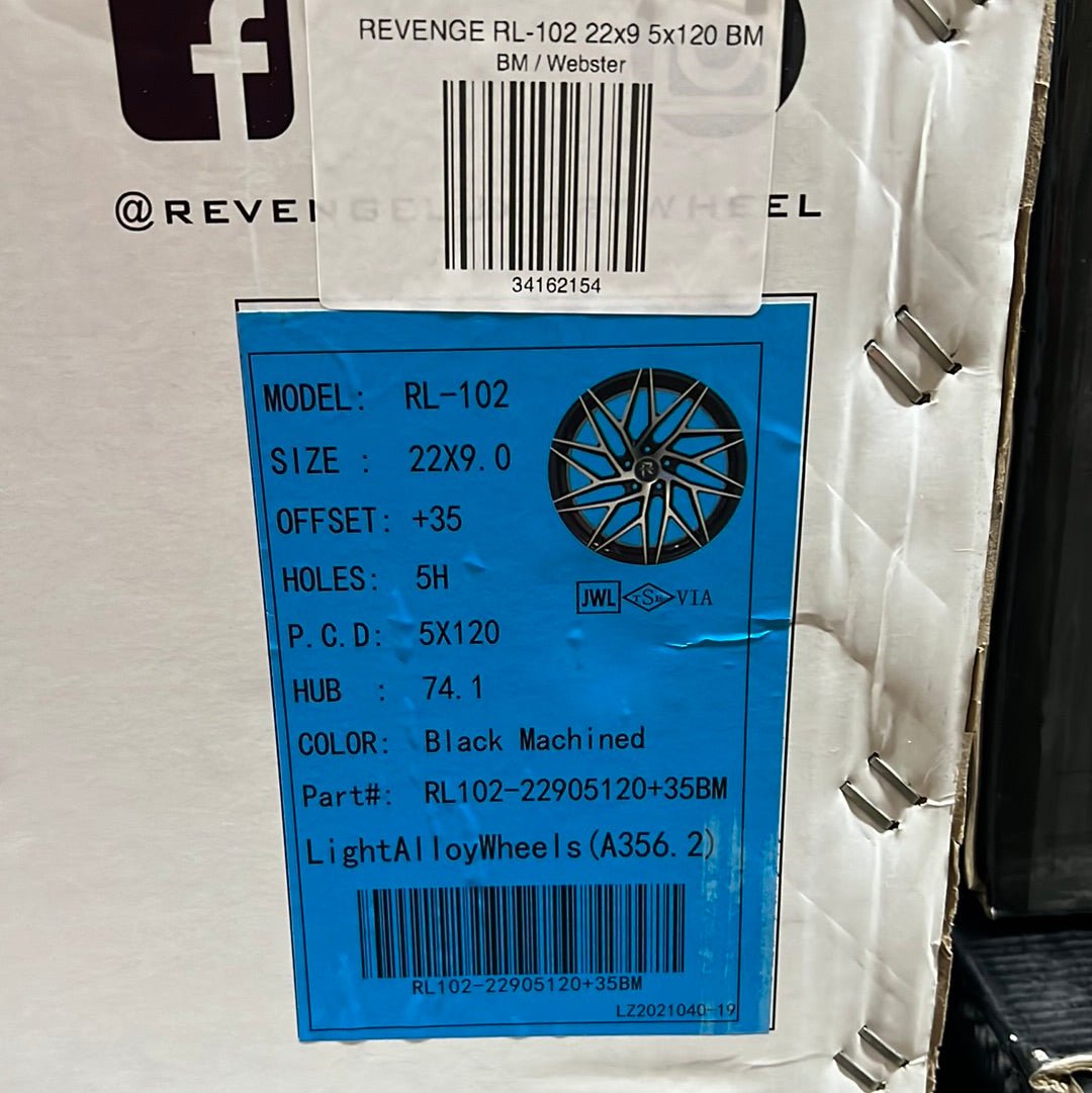 RL - 102 22x9 5x120 BM - Gun Hill Tire House (WTW - WHOLESALE TIRES & WHEELS)