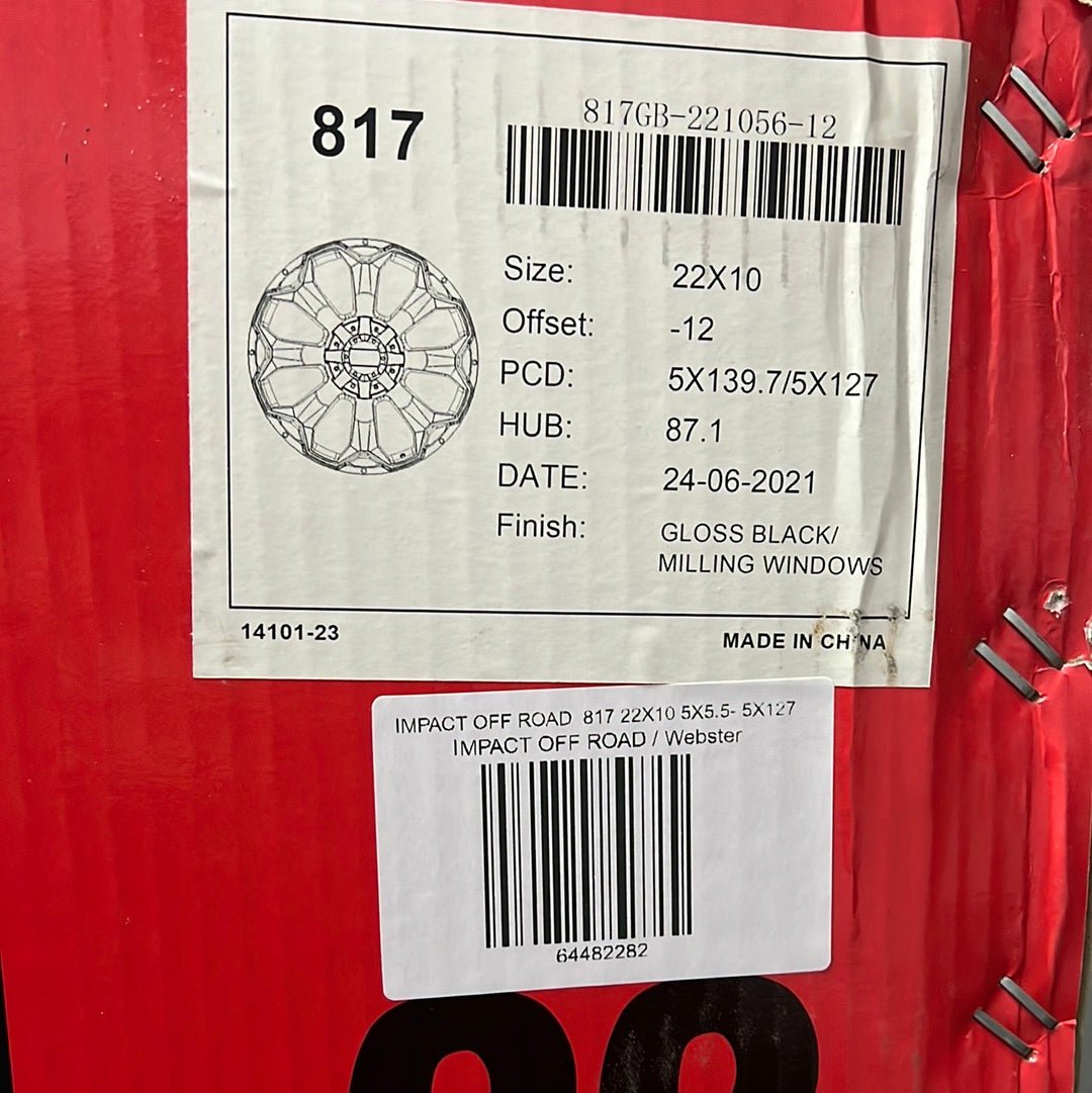 IMPACT OFF ROAD 817 22X10 5X5.5 - 5X127 - Gun Hill Tire House (WTW - WHOLESALE TIRES & WHEELS)