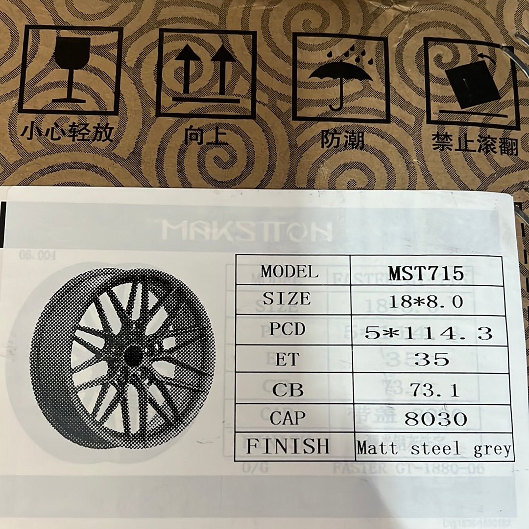 MAKSTTON MST 715 18X8 5X4.5 MATT STEEL GRAY - Gun Hill Tire House (WTW - WHOLESALE TIRES & WHEELS)