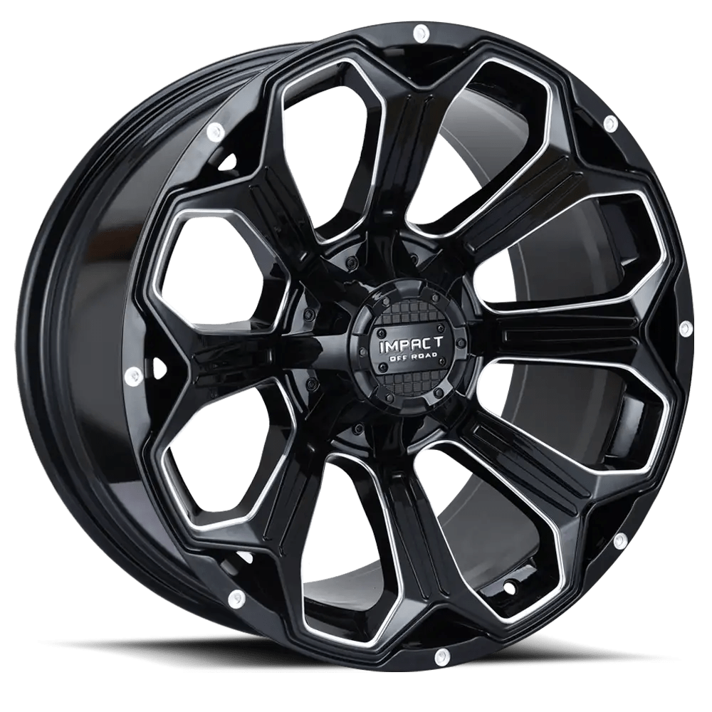 IMPACT OFF ROAD 817 20X10 6X5.5 - 6x135 GLOSS BLACK MILLING WINDOWS - Gun Hill Tire House (WTW - WHOLESALE TIRES & WHEELS)